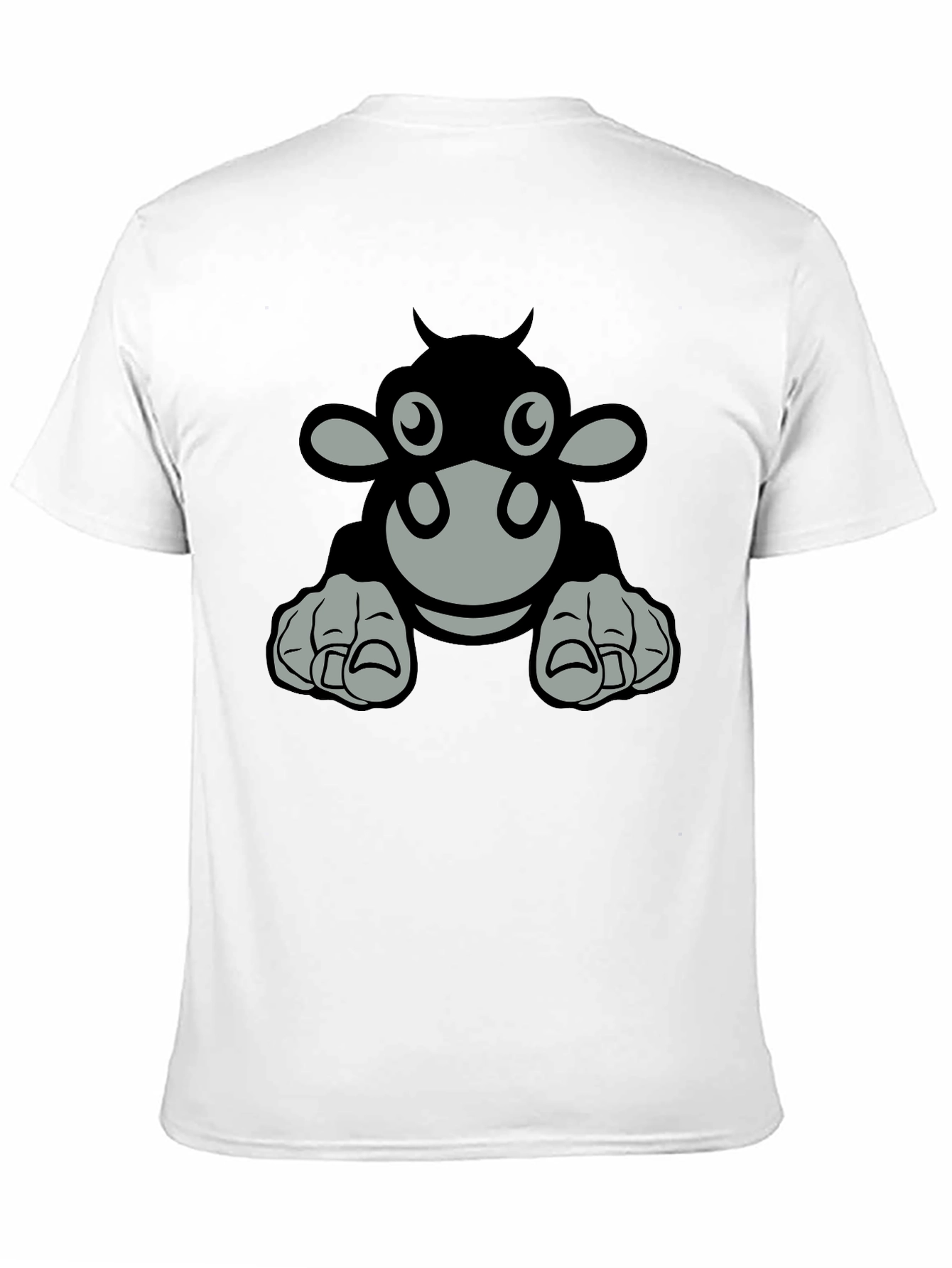 Black Cartoon Cow Graphic Tee - Black T-Shirt view 11