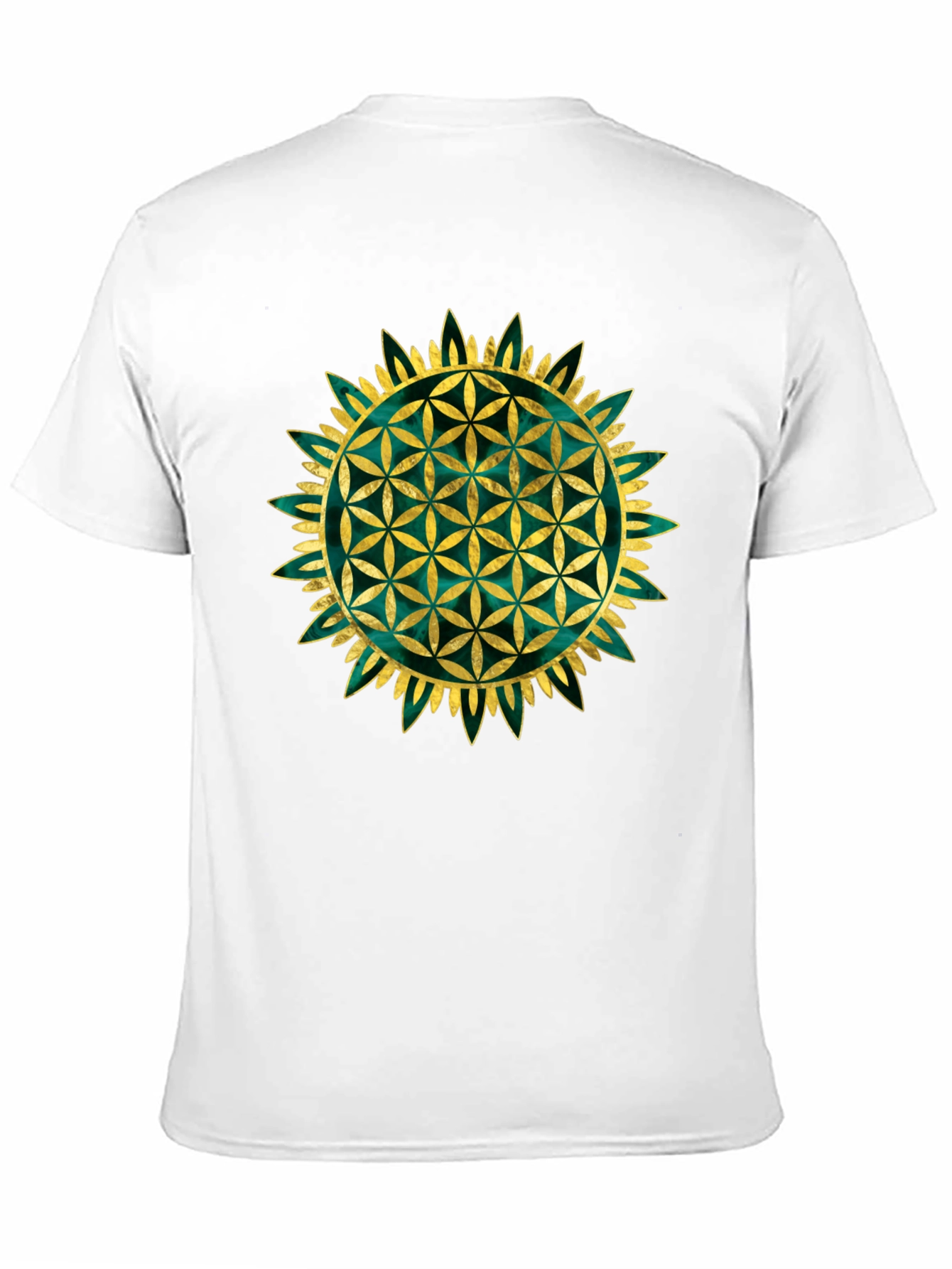 Black Flower of Life Graphic Tee - Sacred Geometry Shirt view 11