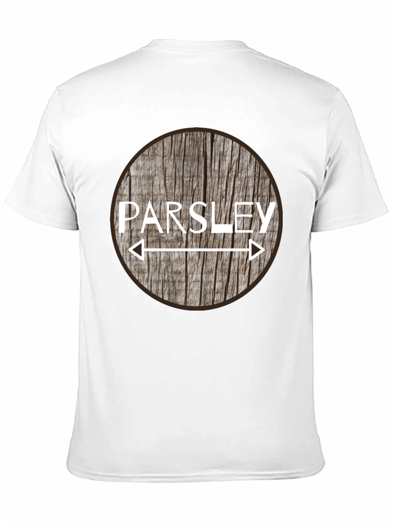 Black Parsley Direction Wood Design Men's Black T-Shirt view 11