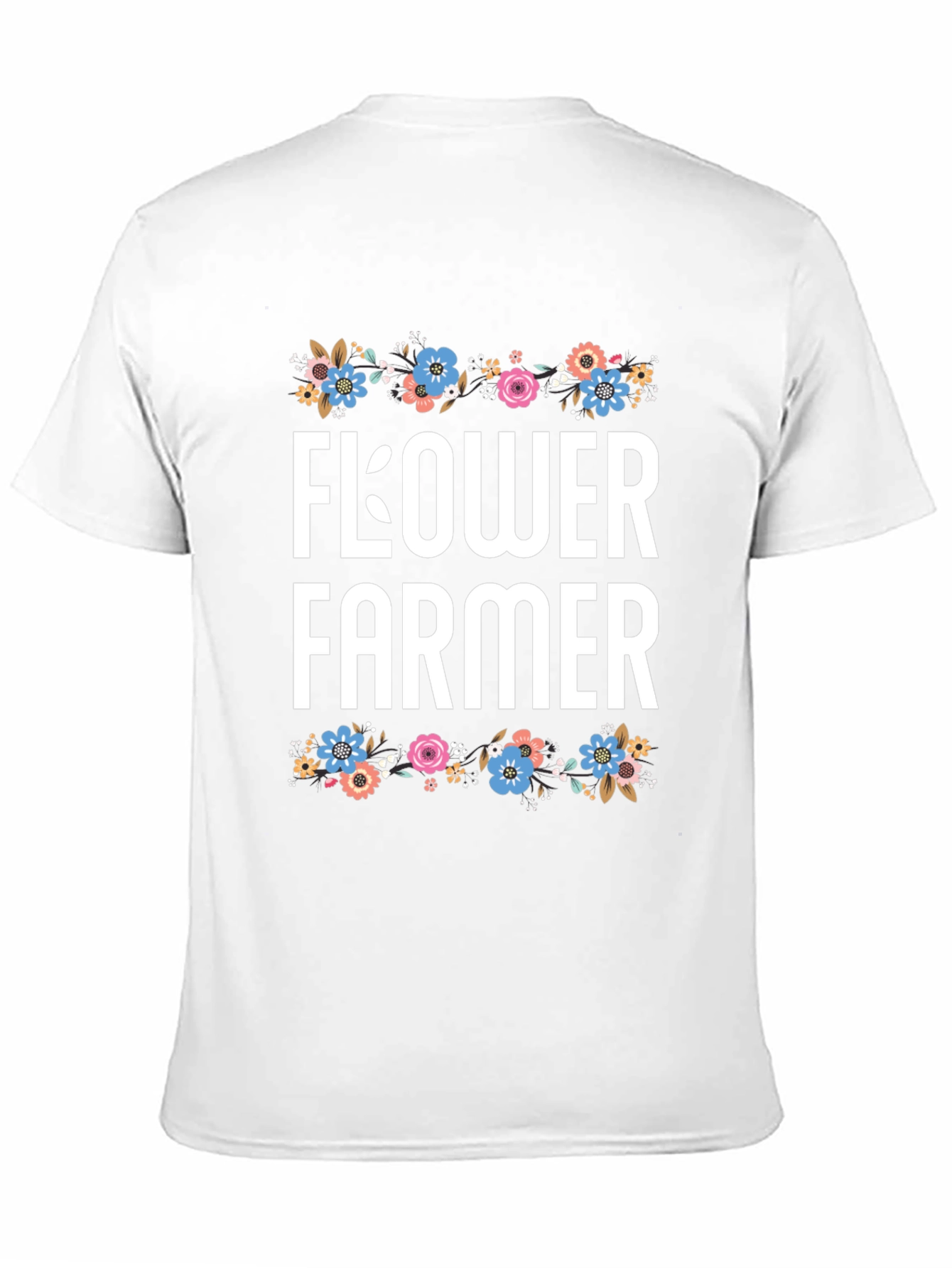 Black Flower Farmer Graphic T-Shirt - Floral Design view 11