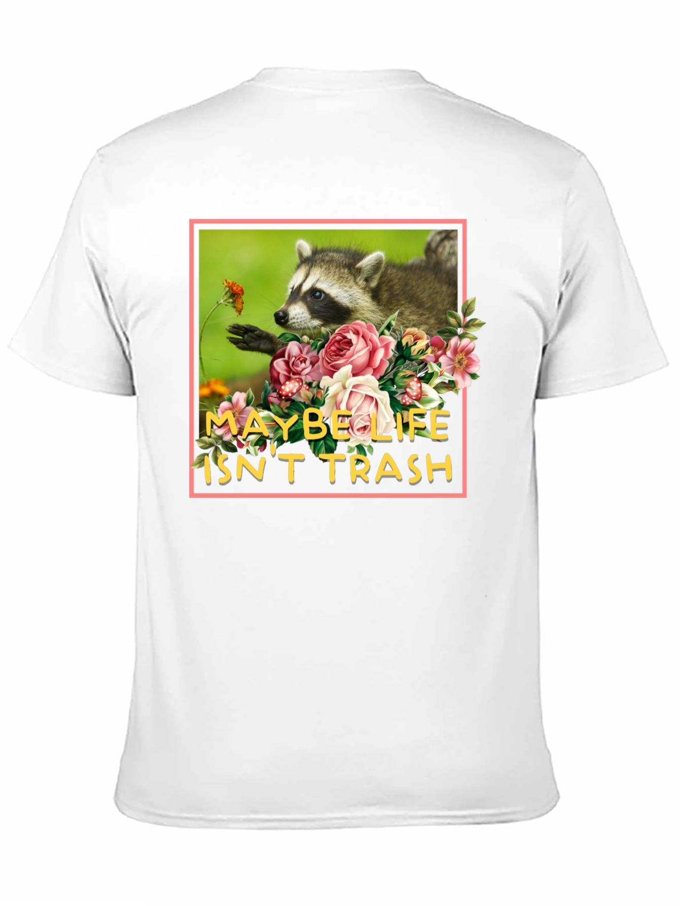 Black Maybe Life Isn't Trash Raccoon Graphic Tee view 11