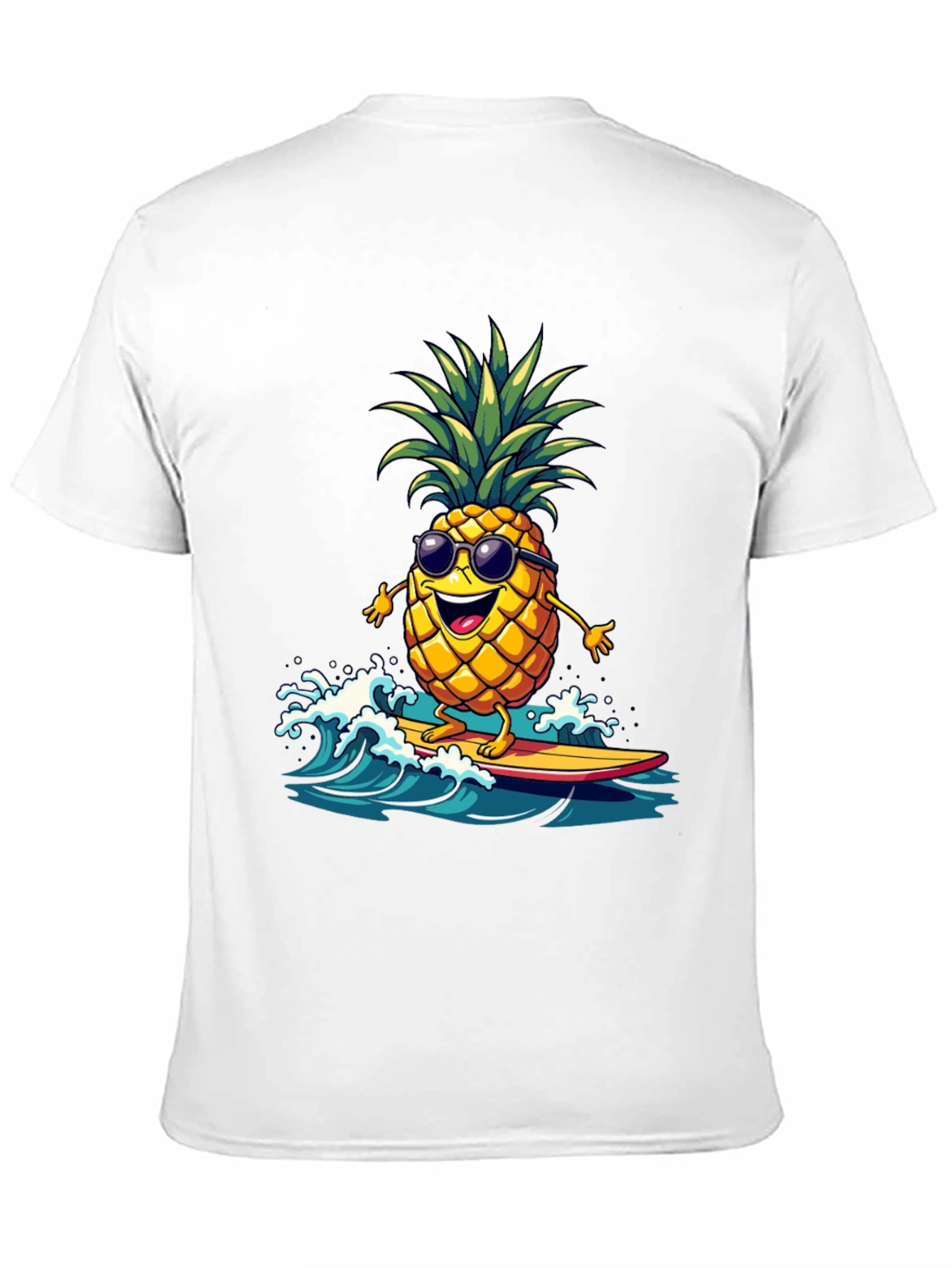 Black Surfing Pineapple T-Shirt - Tropical Fun! view 11