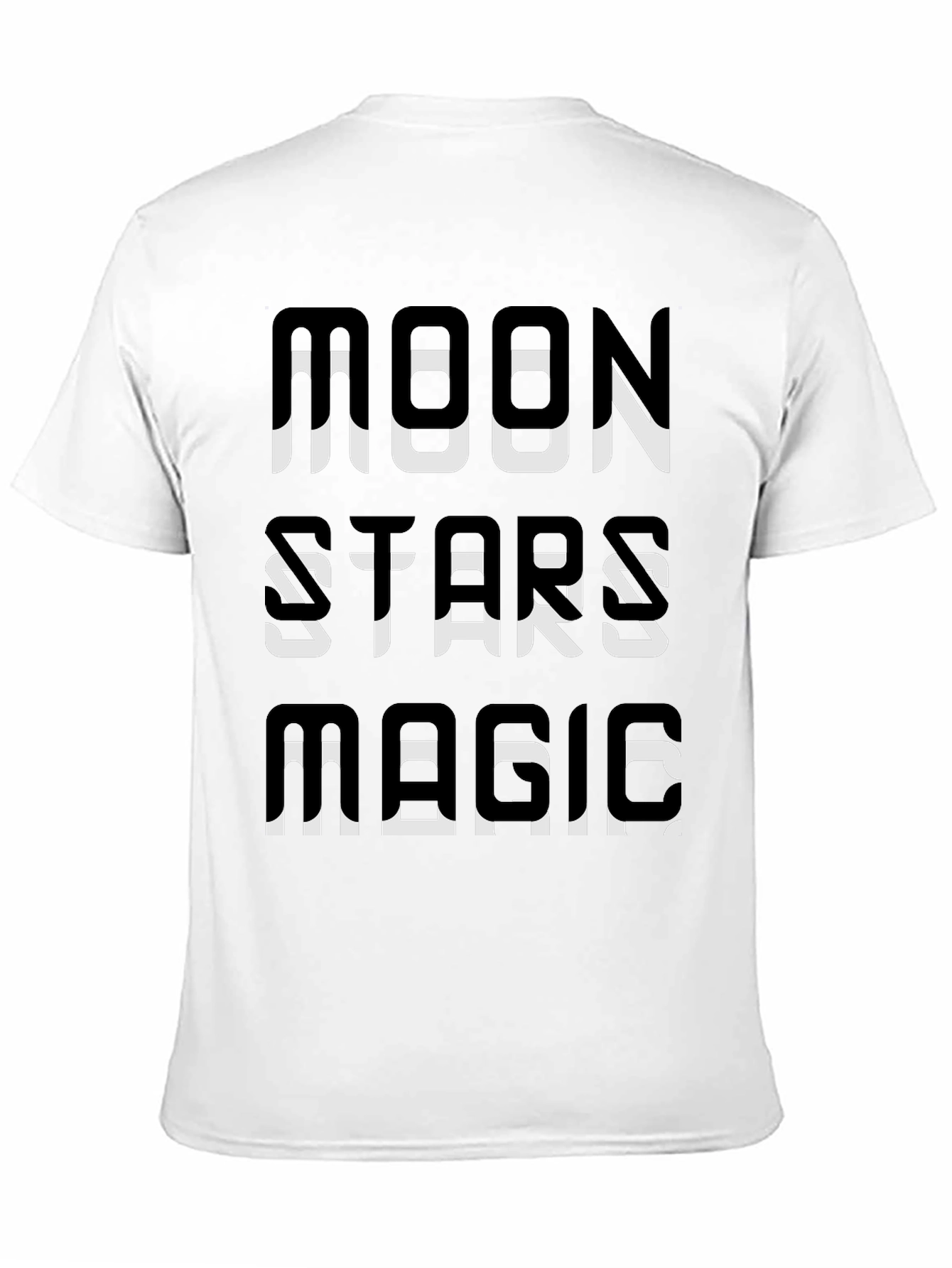 Black Moon Stars Magic Graphic Tee - Black Cotton T-Shirt view 11