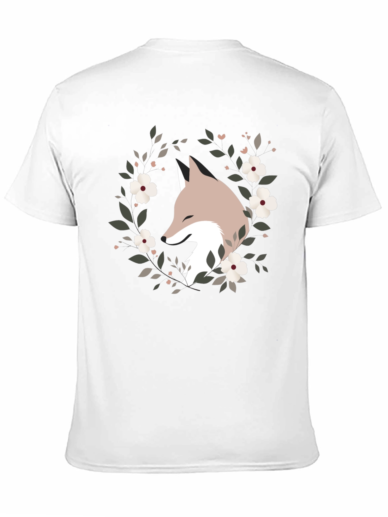 Black Fox Floral Wreath Graphic Tee - Black view 11