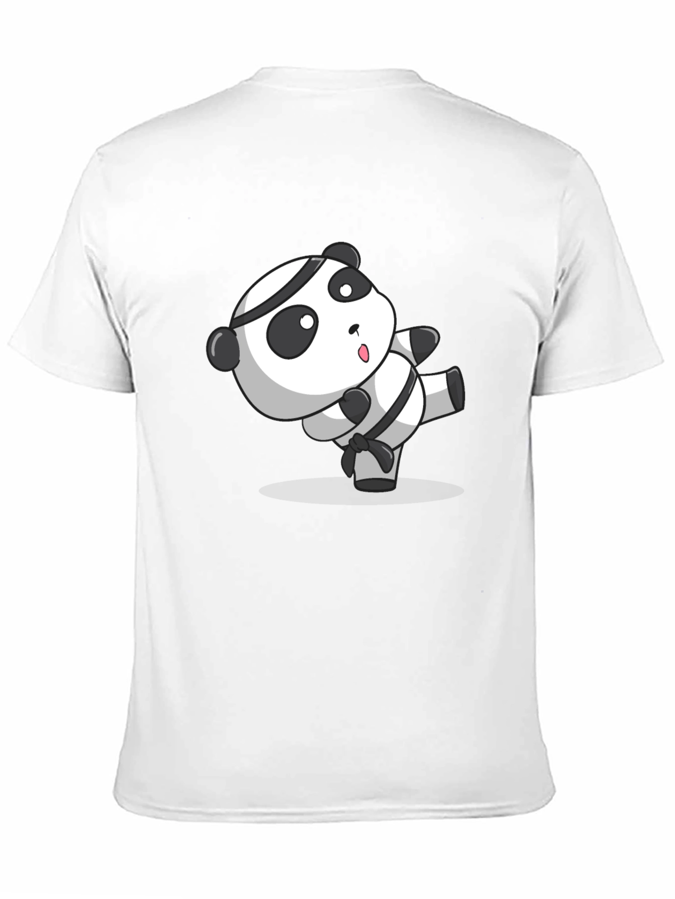 Black Martial Arts Panda T-Shirt - Black Cotton Tee view 11