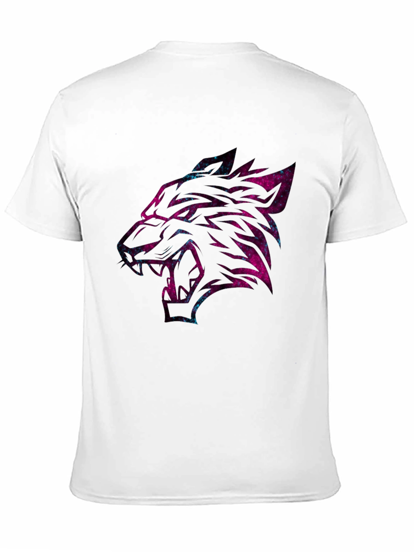 Black Galaxy Wolf Graphic Tee - Black Cotton Short Sleeve view 11