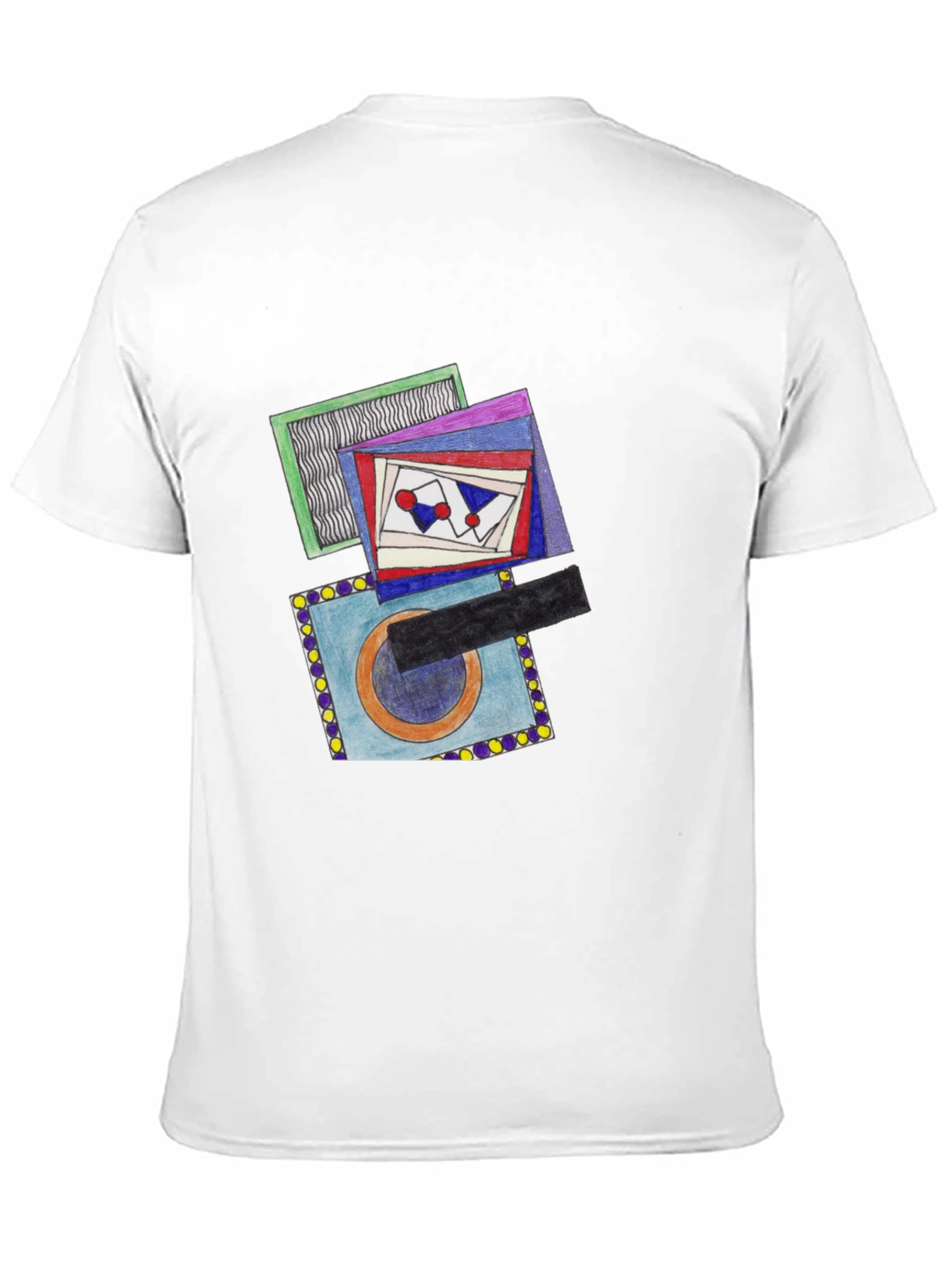 Black Abstract Design Graphic Print Crew Neck T-Shirt view 11