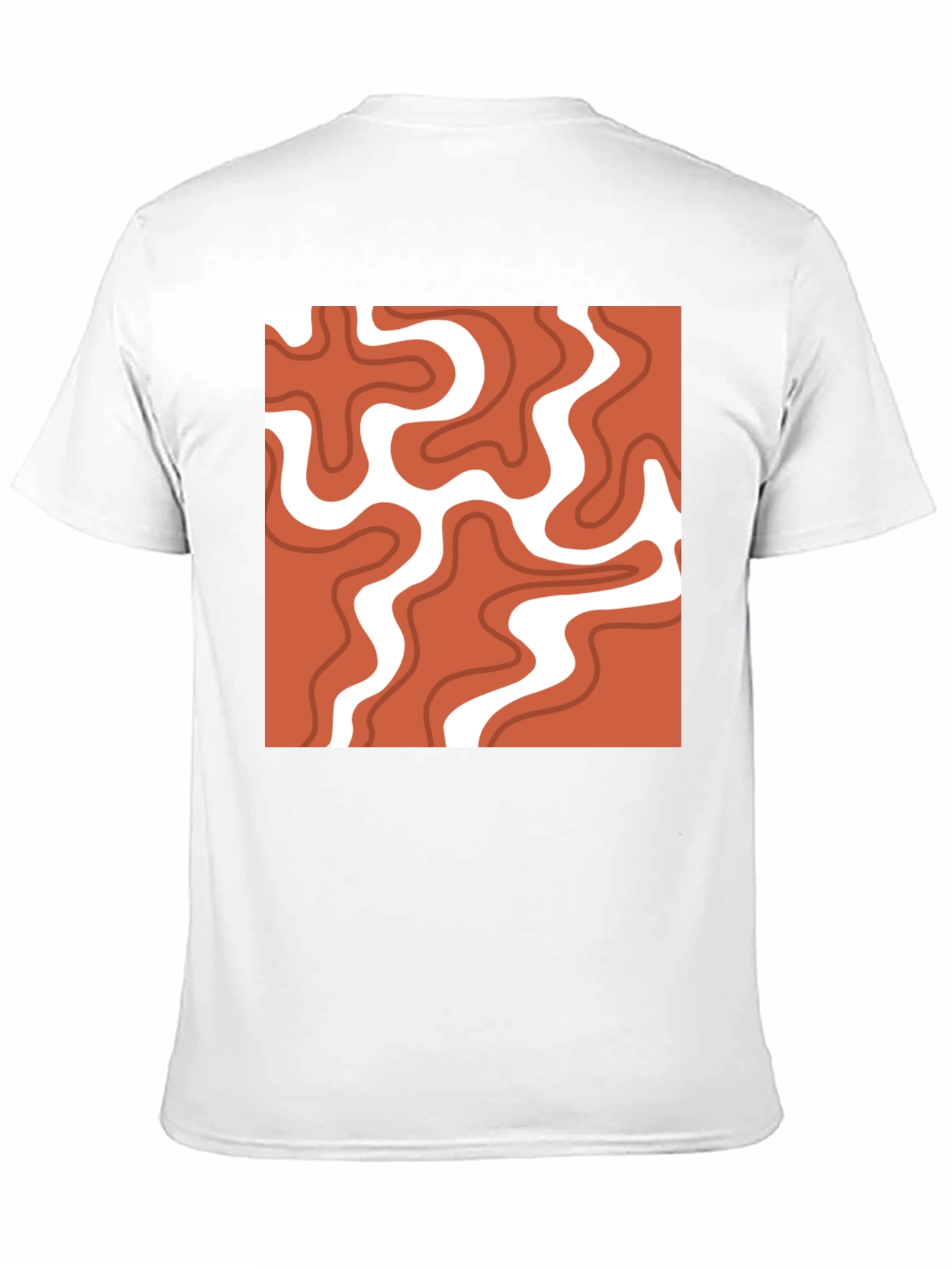 Black Retro Swirl T-Shirt - Modern Abstract Tee view 11