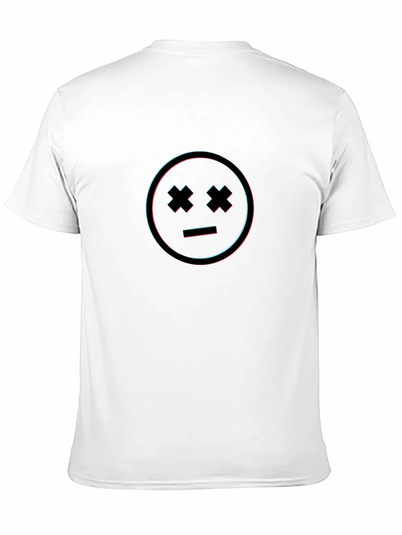 Black Glitch Smiley Face Black T-Shirt view 11