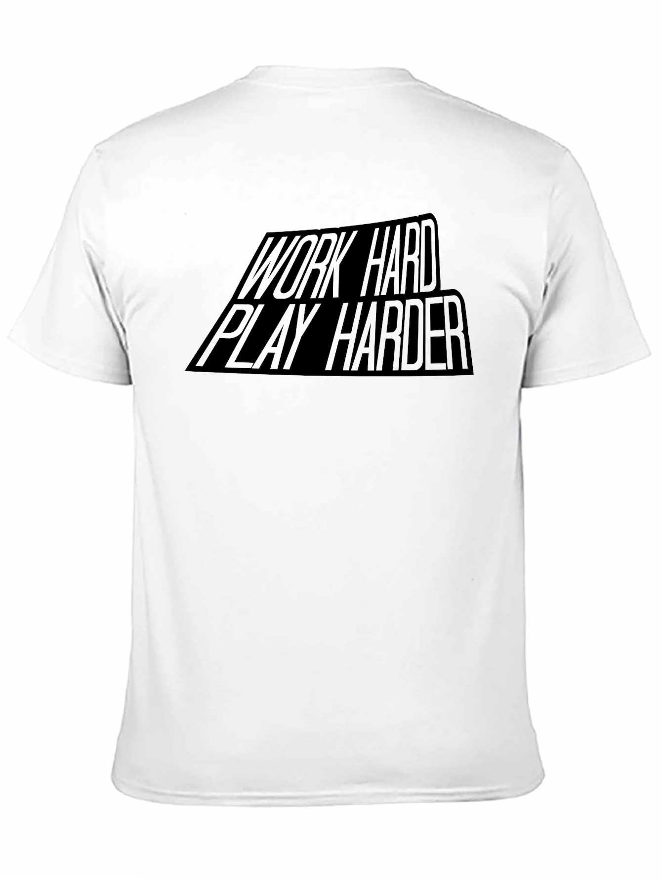 Black Work Hard Play Harder Black Graphic Tee view 11