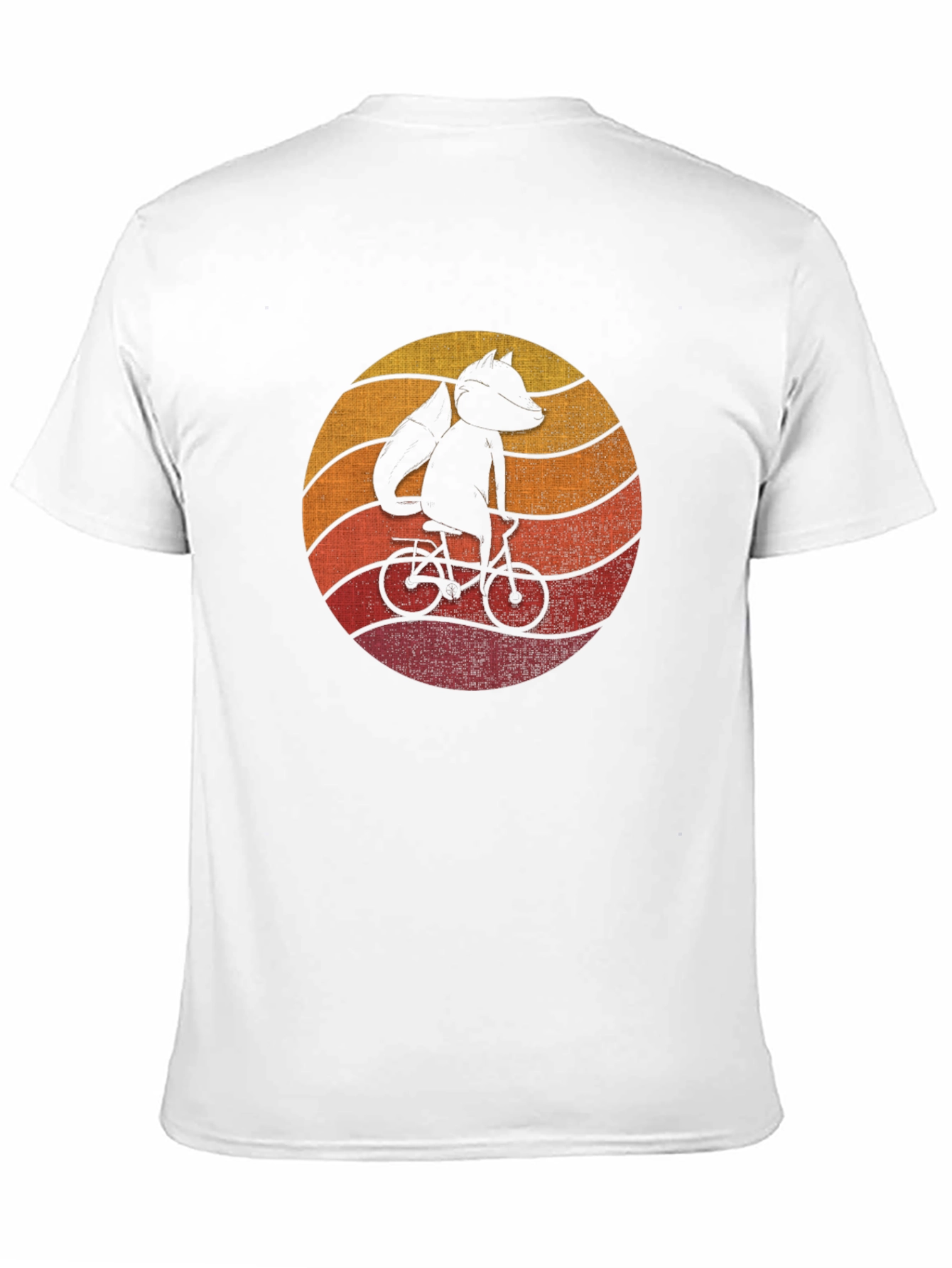 Black Fox on Bike Graphic Tee - Retro Style Black T-Shirt view 11