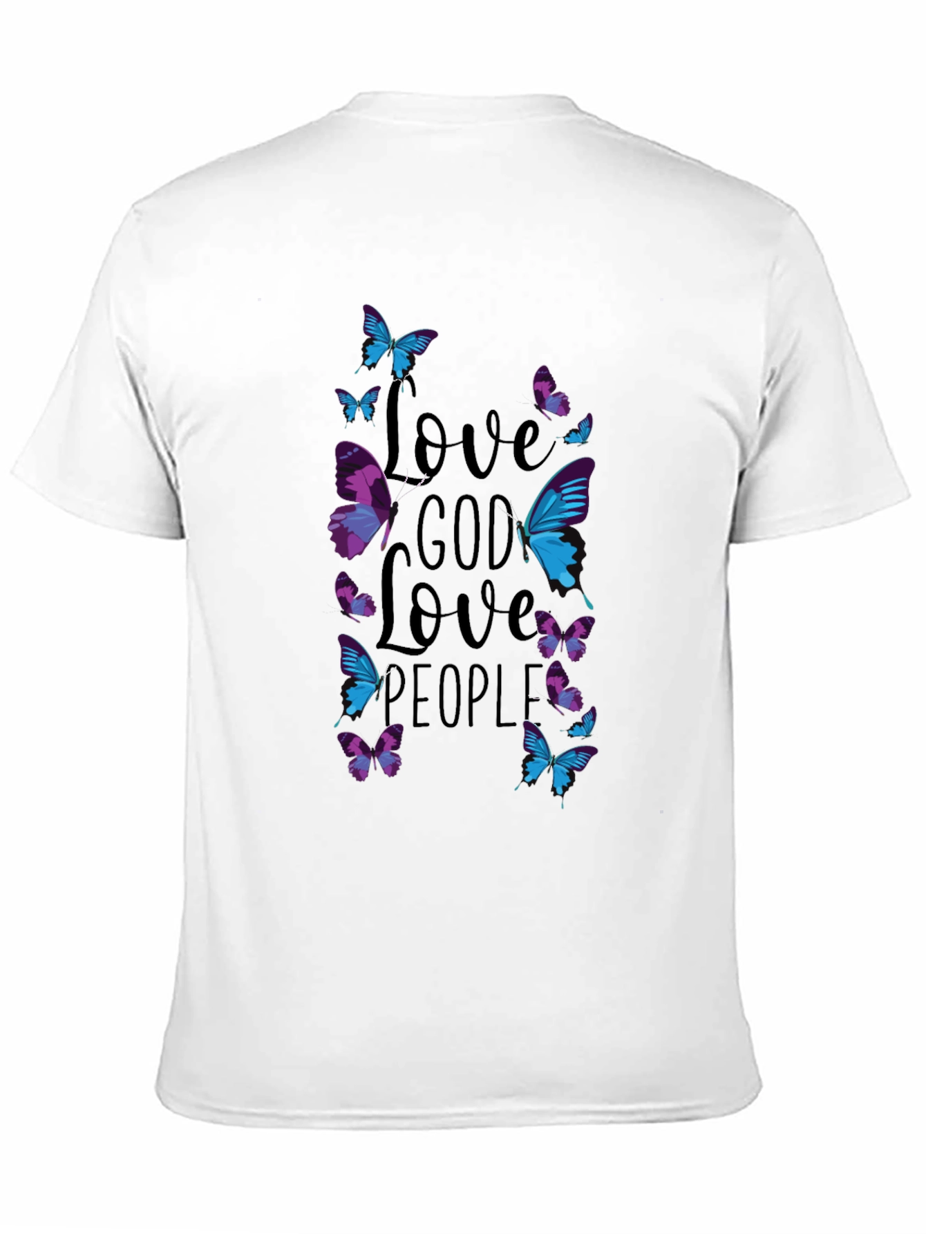 Black Love God Love People Butterfly T-Shirt view 11