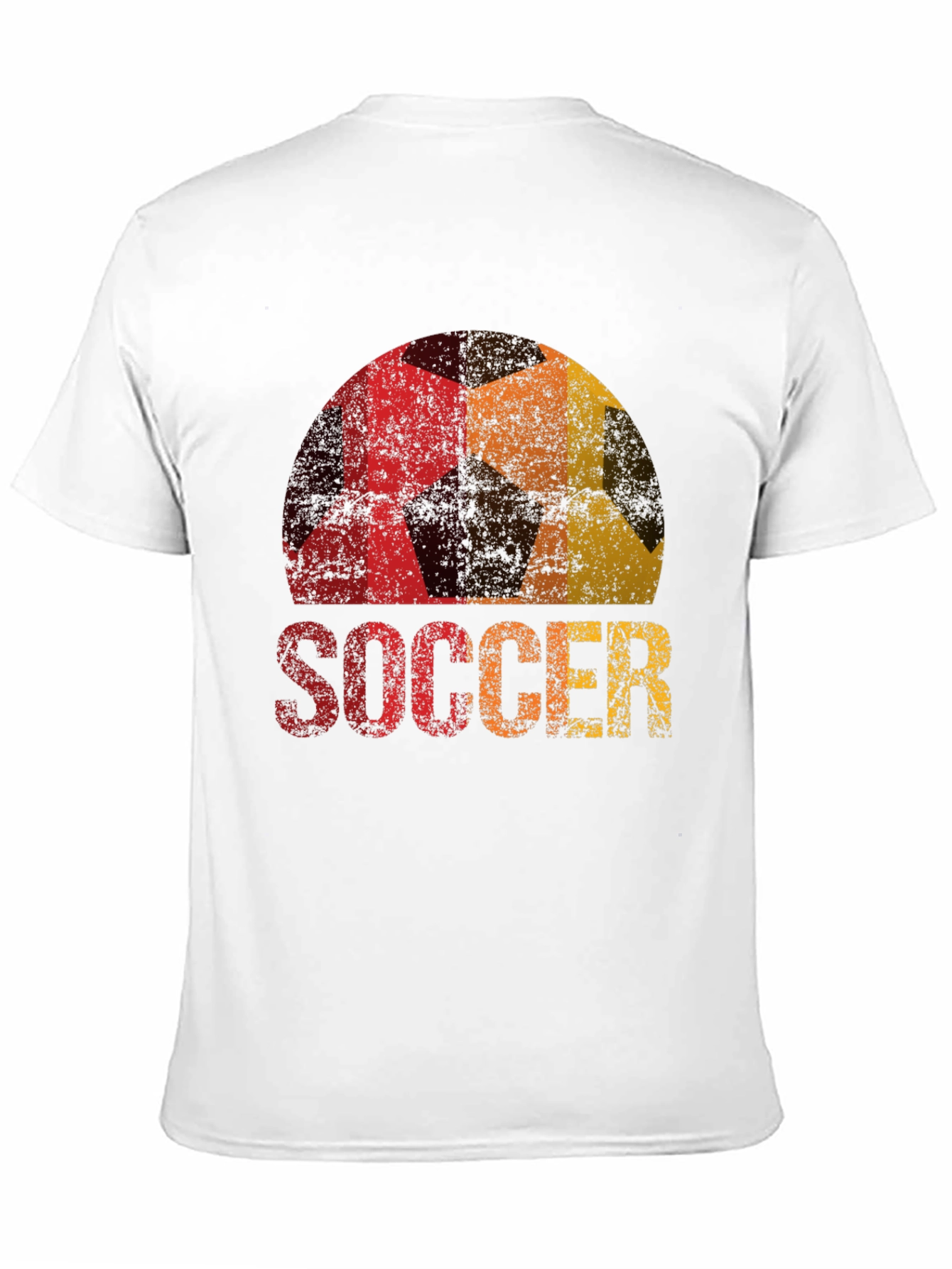 Black Vintage Soccer Ball Graphic Tee - Black T-Shirt view 11