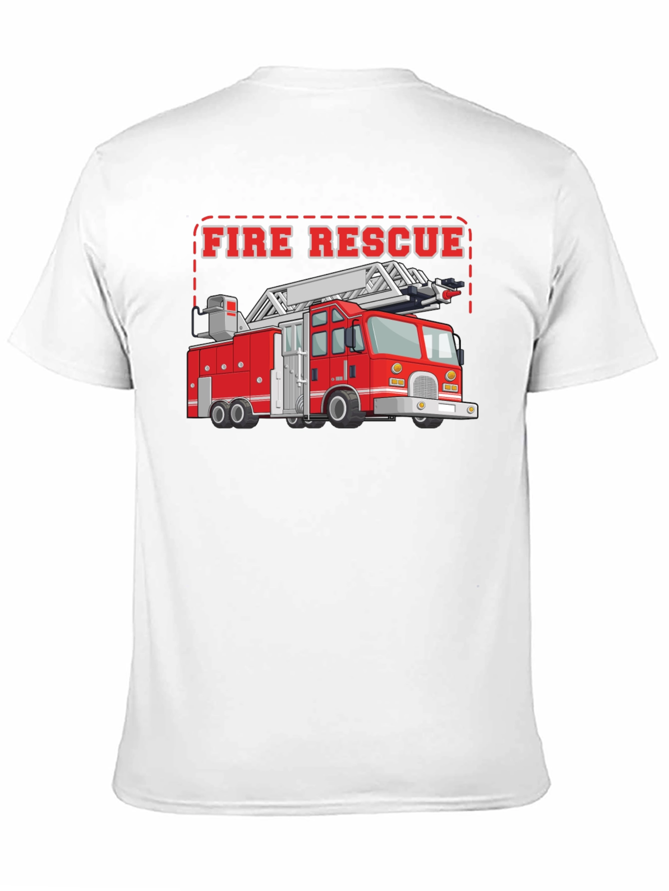 Black Fire Rescue Truck T-Shirt view 11
