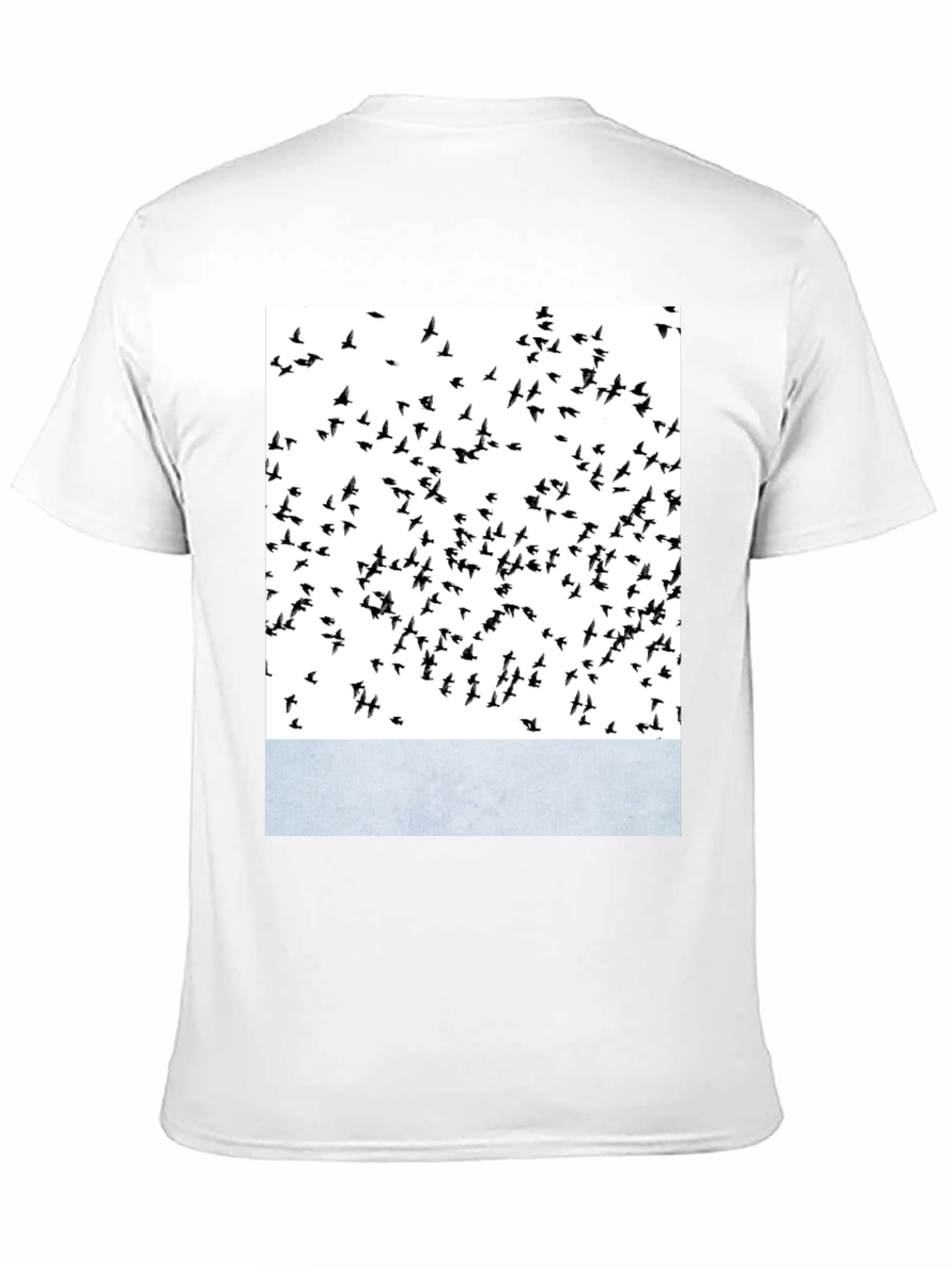 Black Abstract Bird Print Crew Neck T-Shirt view 11