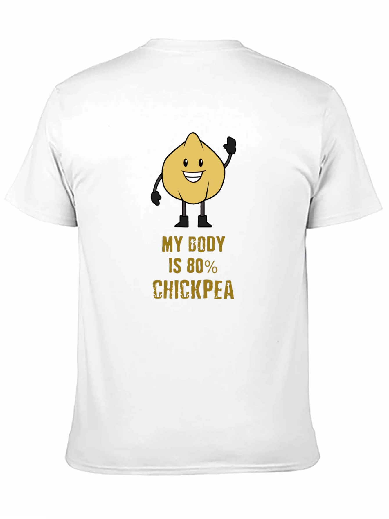 Black Funny Chickpea T-Shirt - My Body Is 80% Chickpea Tee view 11