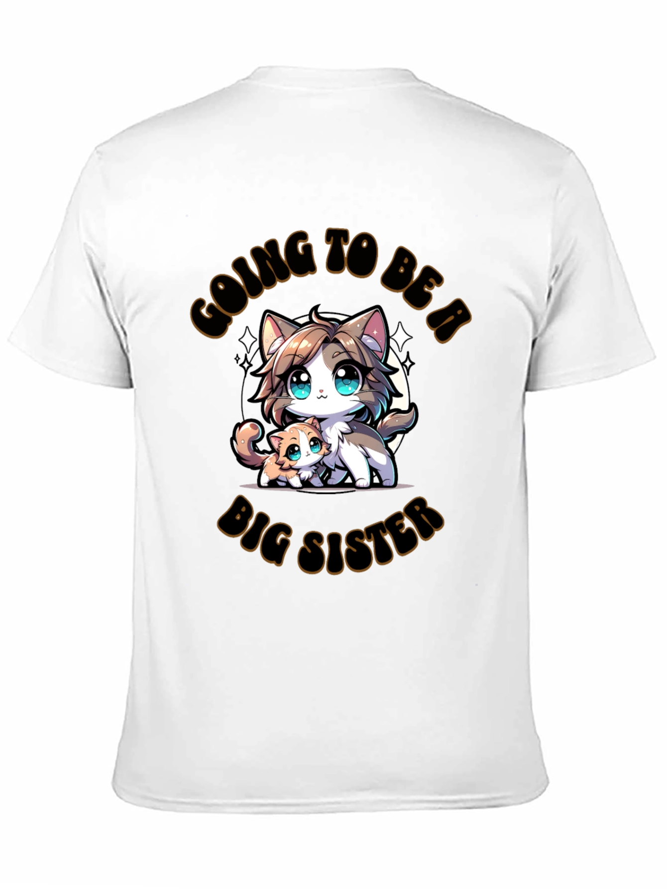 Black Big Sister Cat T-Shirt view 11