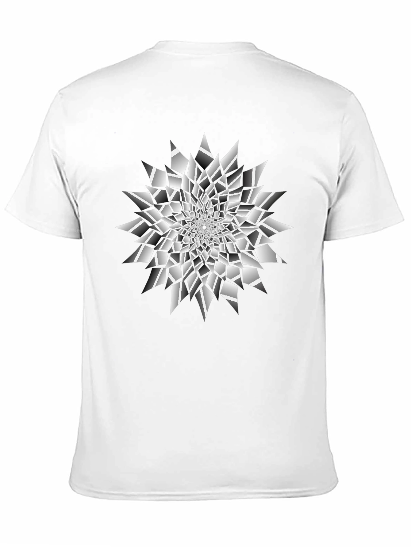 Black Abstract Geometric Illusion Print Black T-Shirt view 11