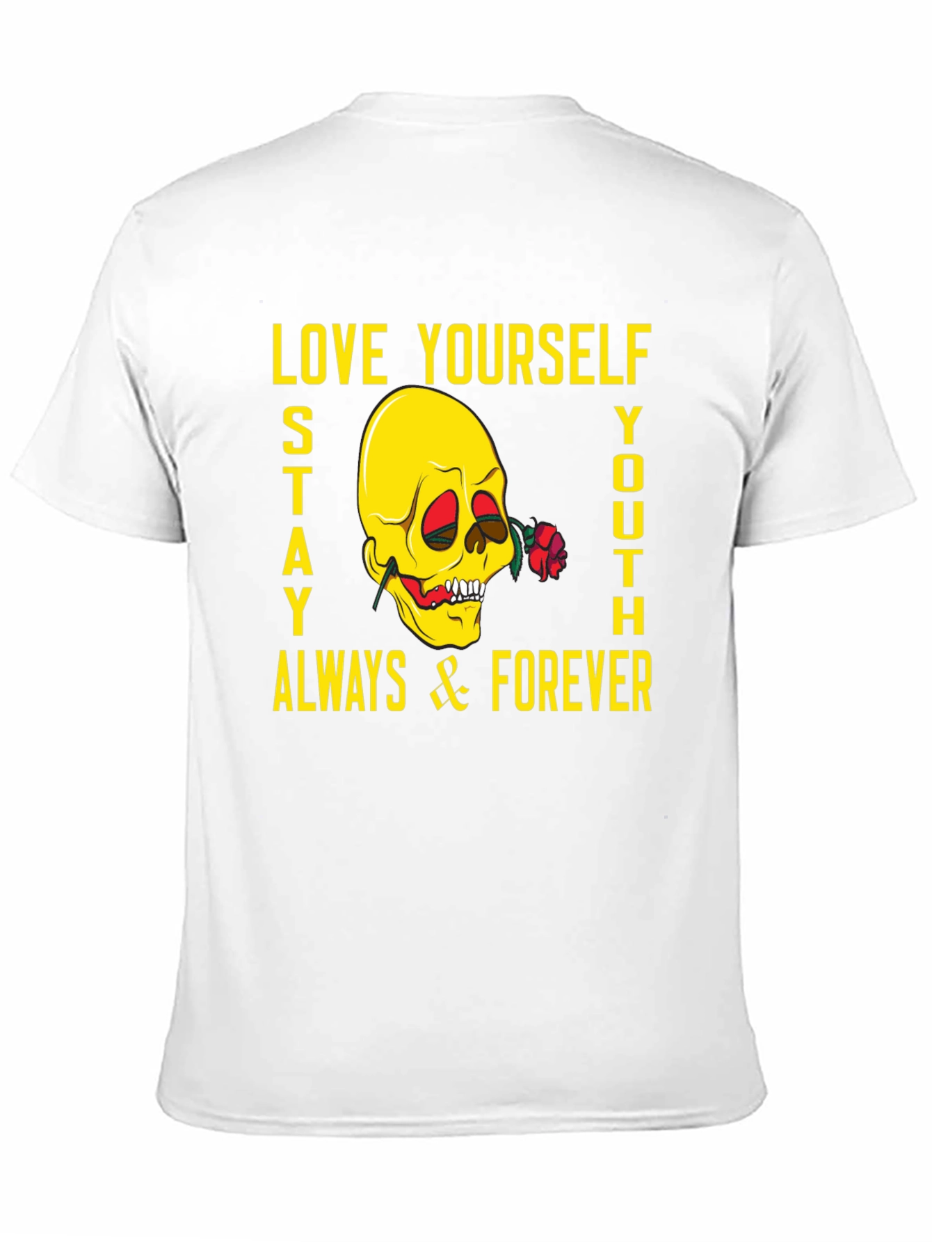 Black Skull & Rose Graphic Tee - Love Yourself, Stay Youthful! view 11