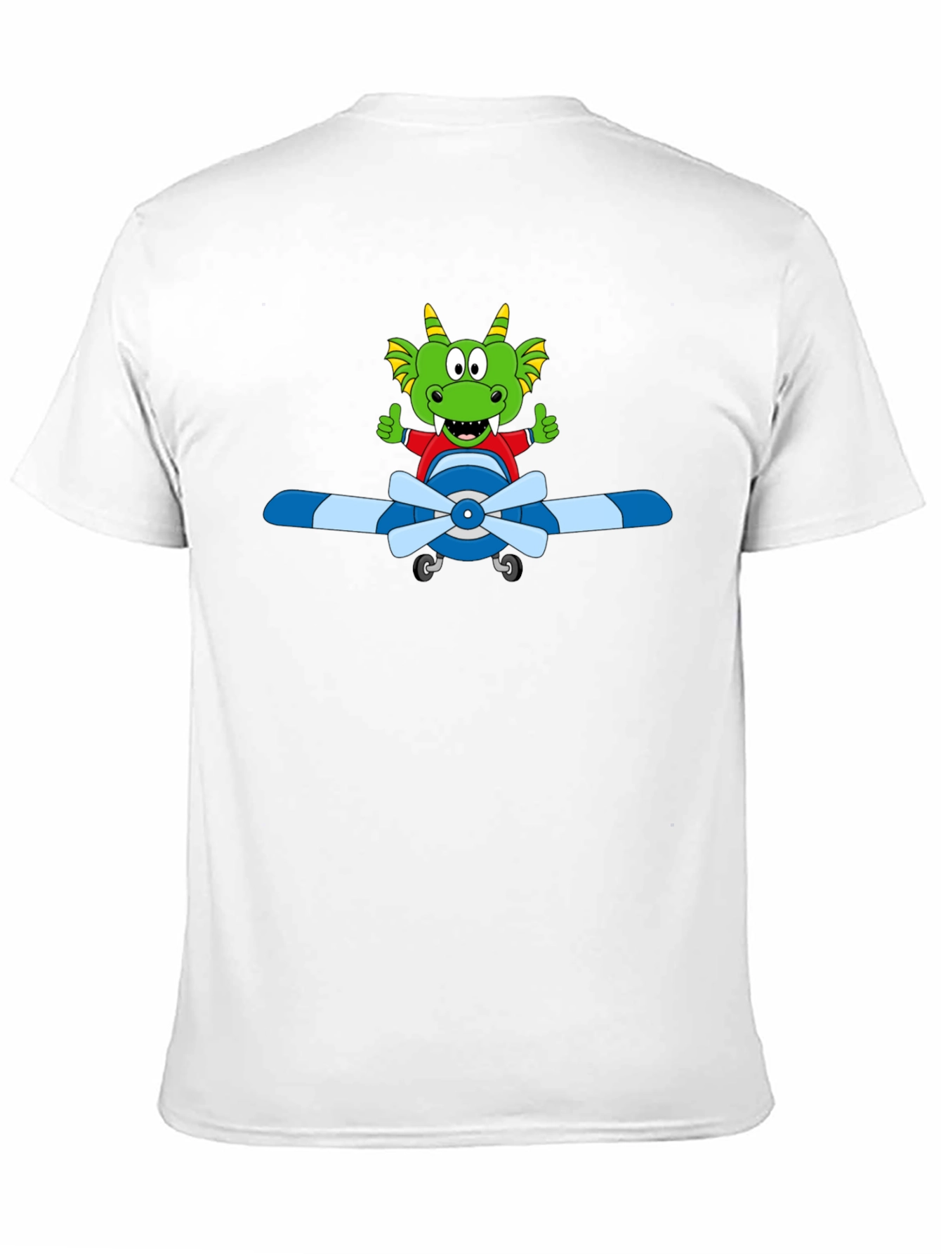 Black Cartoon Dragon Pilot T-Shirt view 11