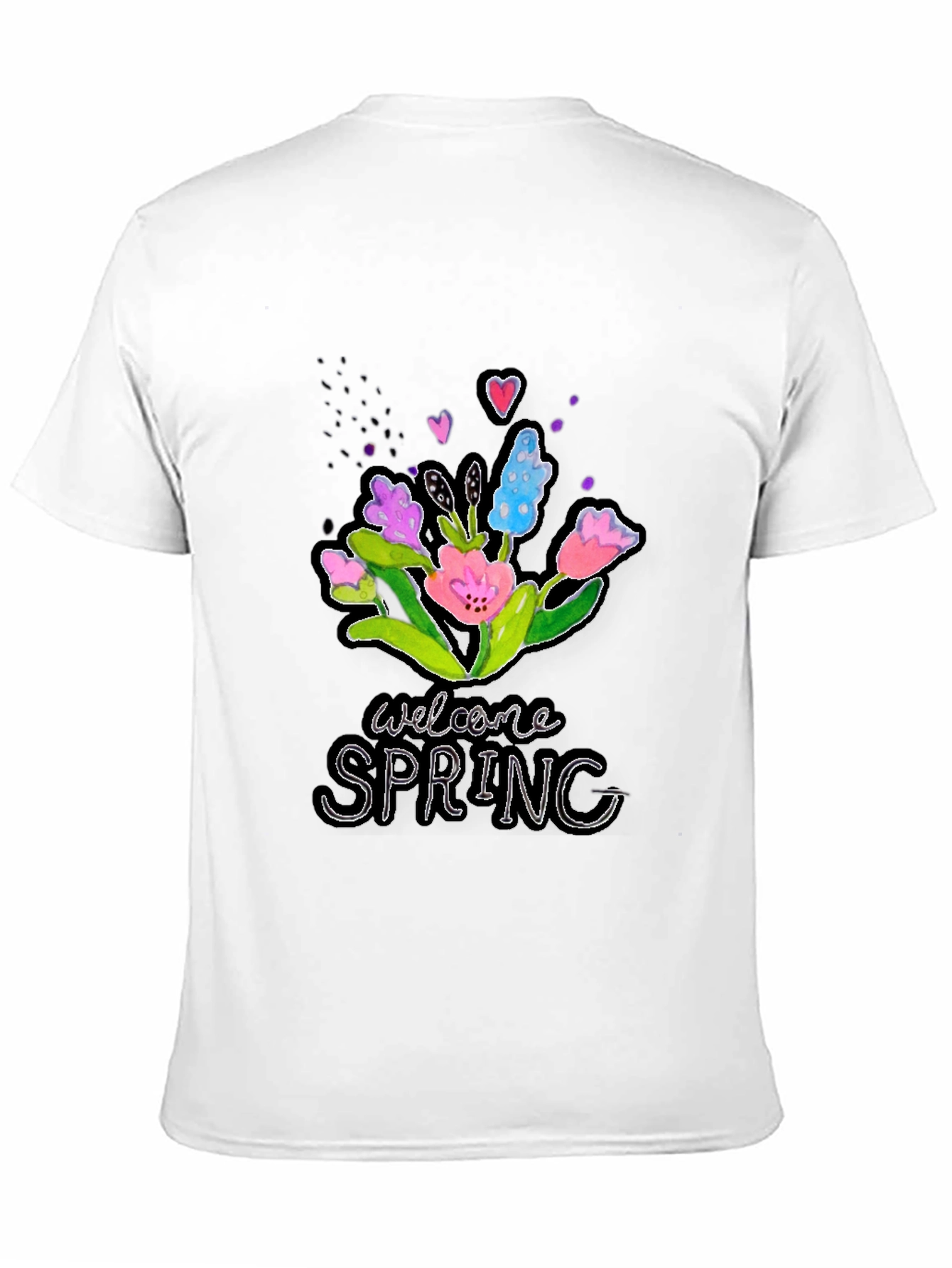 Black Welcome Spring Floral Graphic T-Shirt view 11