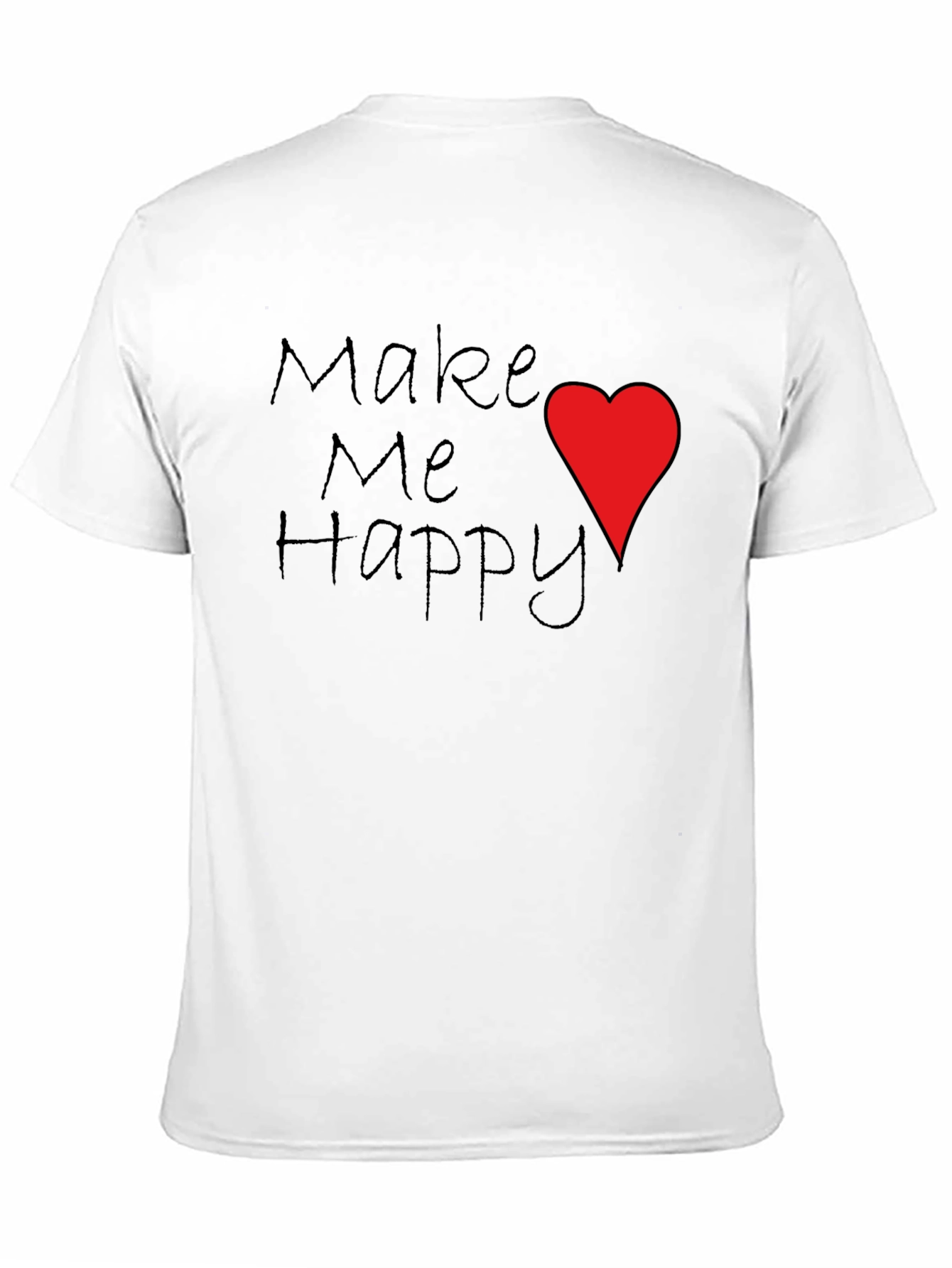 Black Make Me Happy T-Shirt Red Heart Black Tee view 11