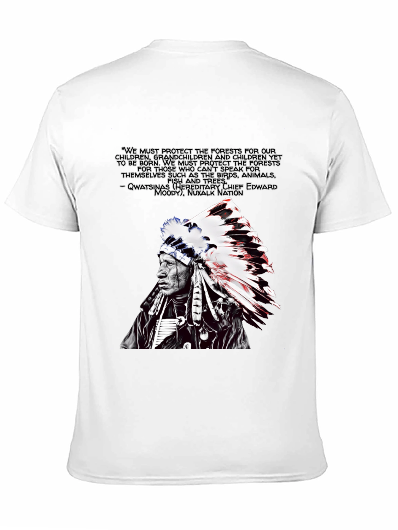 Black Native American Chief Graphic T-Shirt view 11