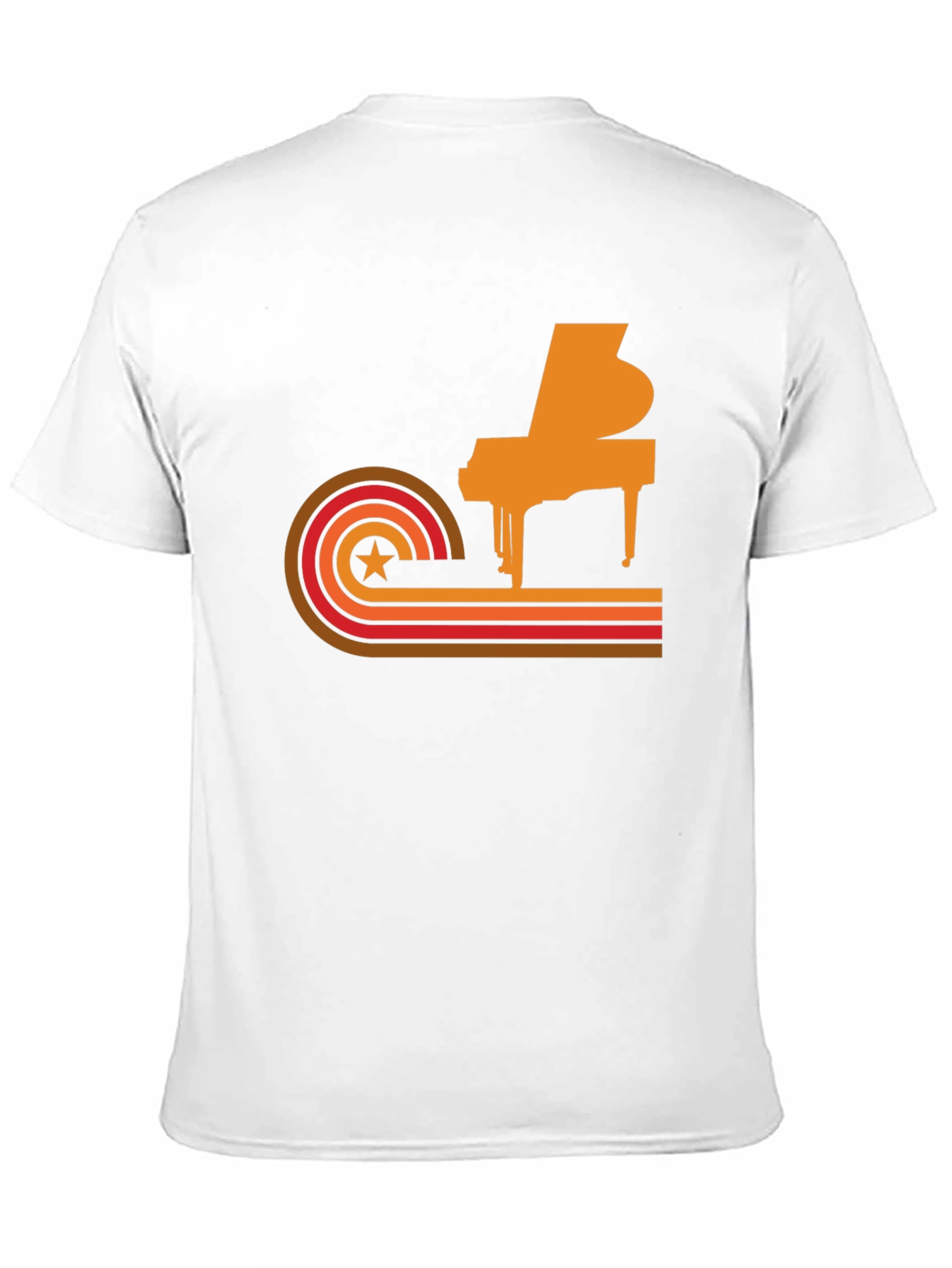 Black Retro Piano Graphic Tee - Cool Music Lover T-Shirt view 11