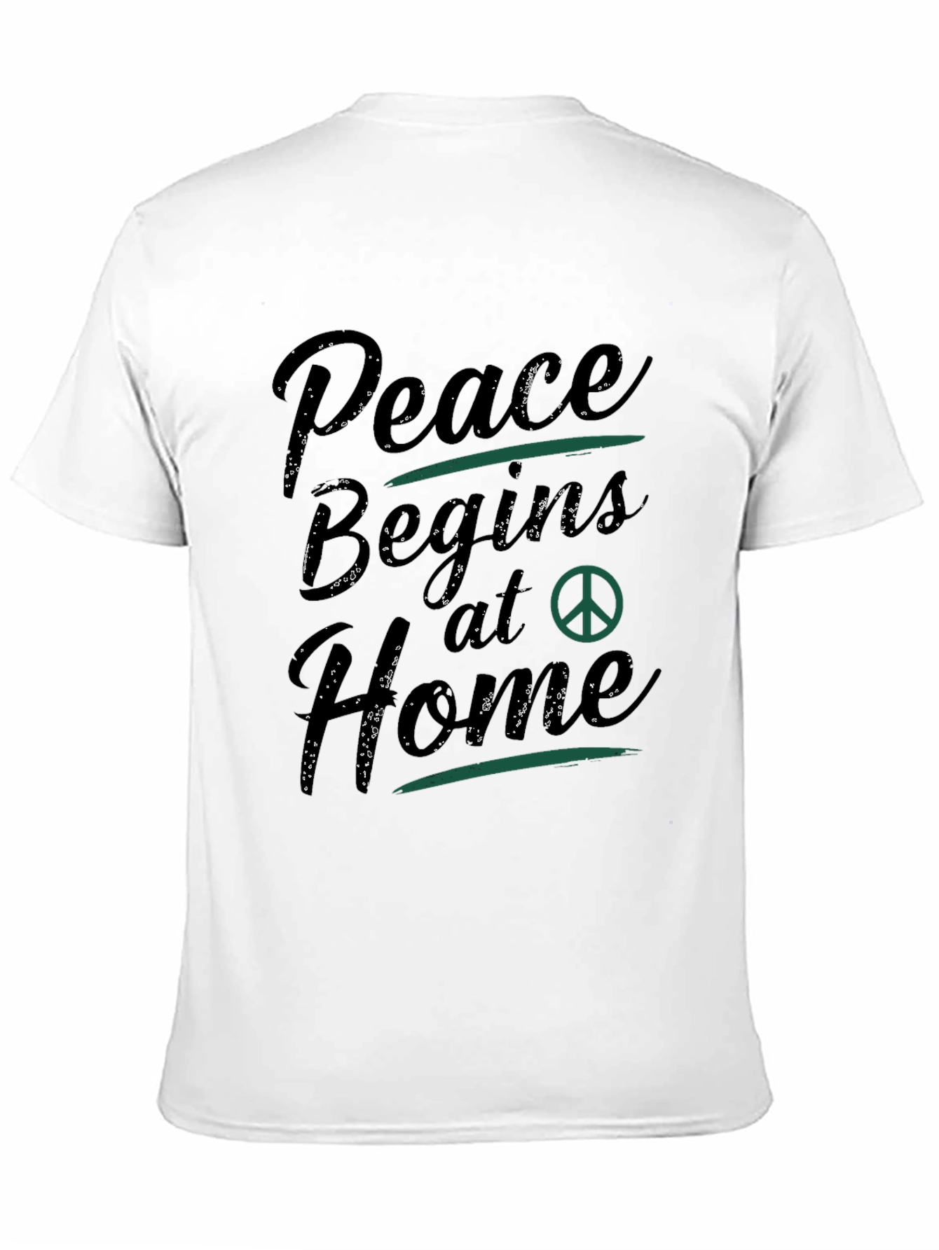 Black Peace Begins At Home Black T-Shirt view 11