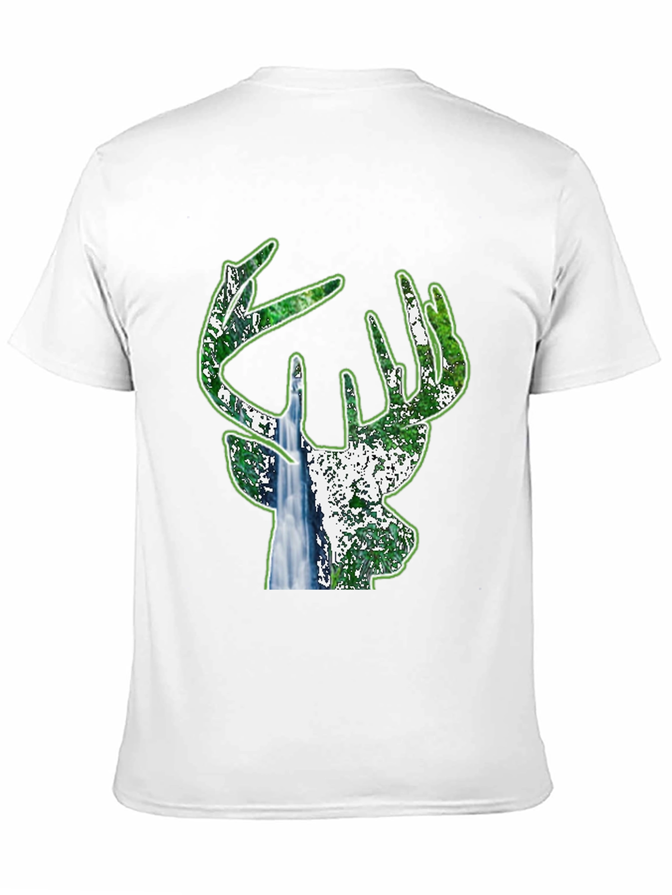 Black Deer Silhouette Nature T-Shirt - Black view 11