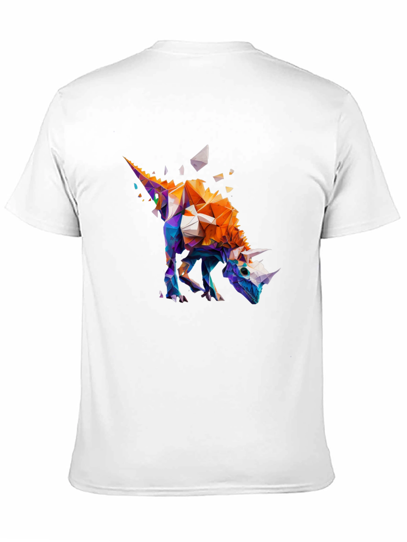 Black Geometric Dinosaur Graphic Black T-Shirt view 11