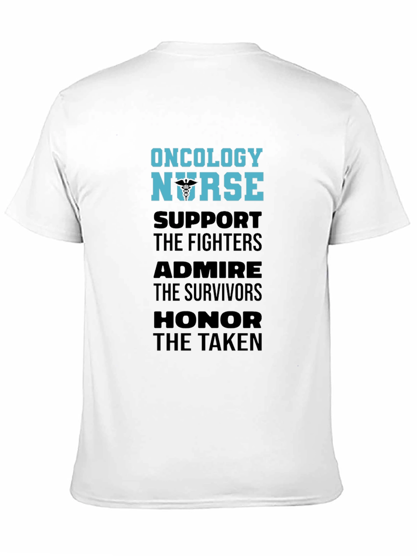 Black Oncology Nurse Support T-Shirt view 11