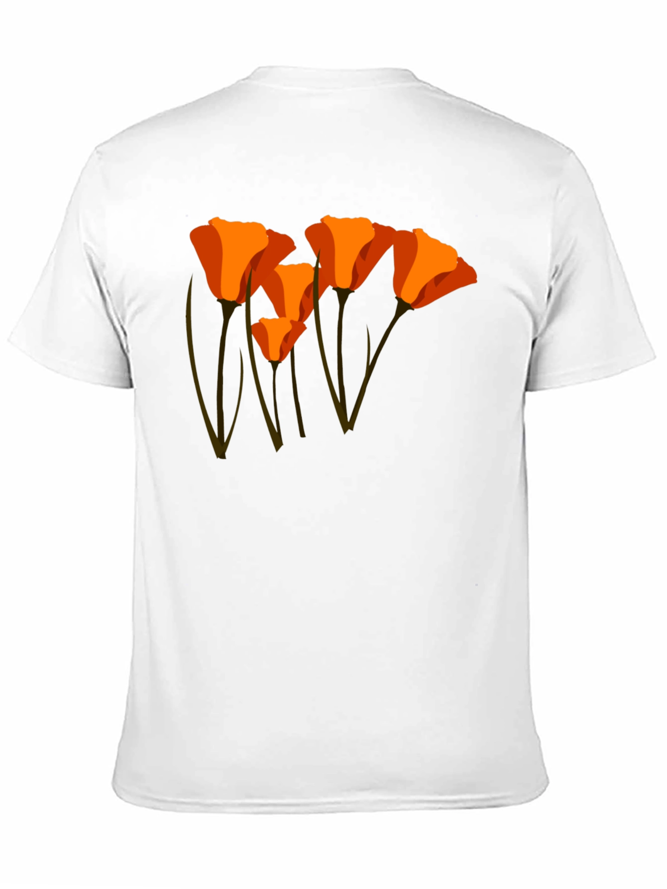 Black Orange California Poppy Graphic T-Shirt view 11