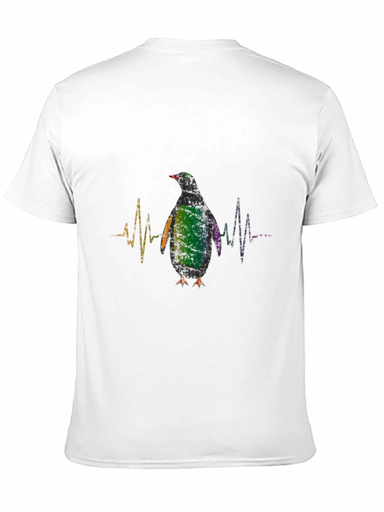Black Penguin Heartbeat Graphic Tee - Black Cotton Blend view 11