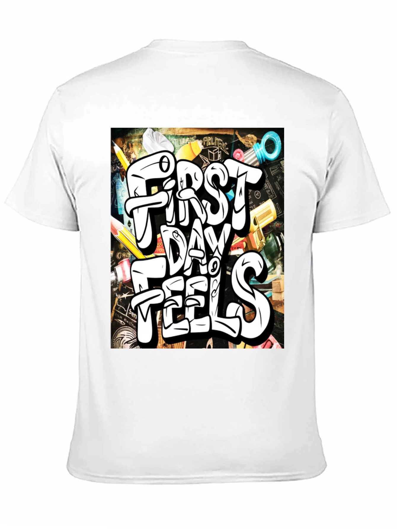 Black First Day Feels Graphic Tee - Cool Back-to-School T-Shirt view 11