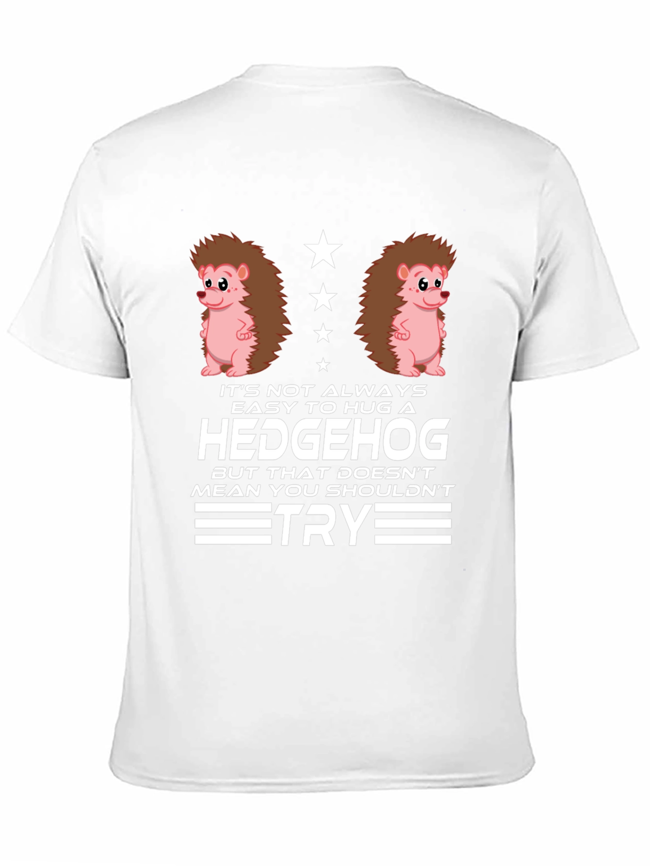 Black Hedgehog Hug Graphic T-Shirt - Funny Animal Tee view 11