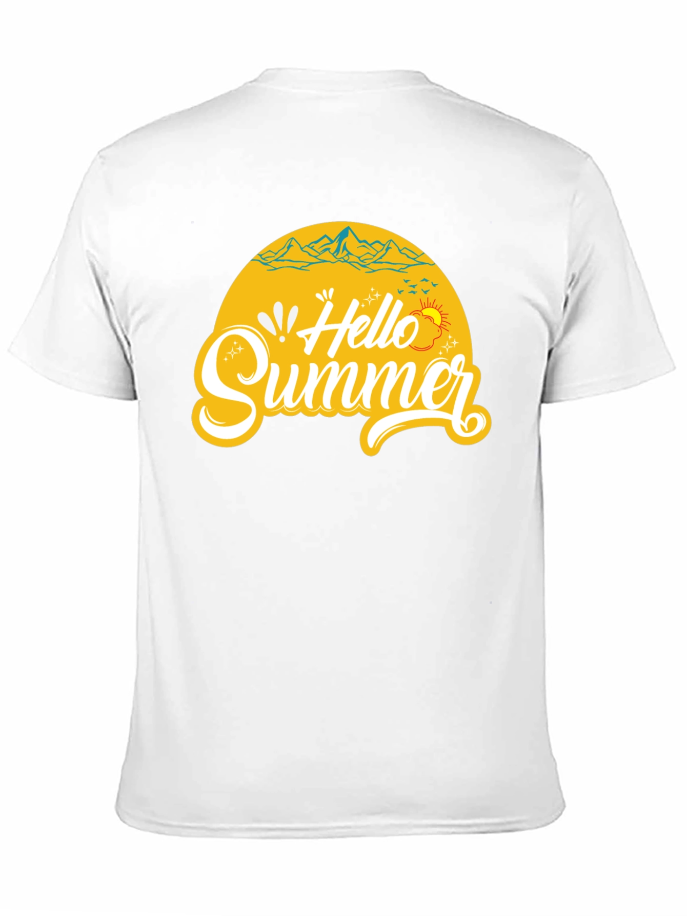Black Hello Summer Graphic Tee - Mens Black T-Shirt view 11