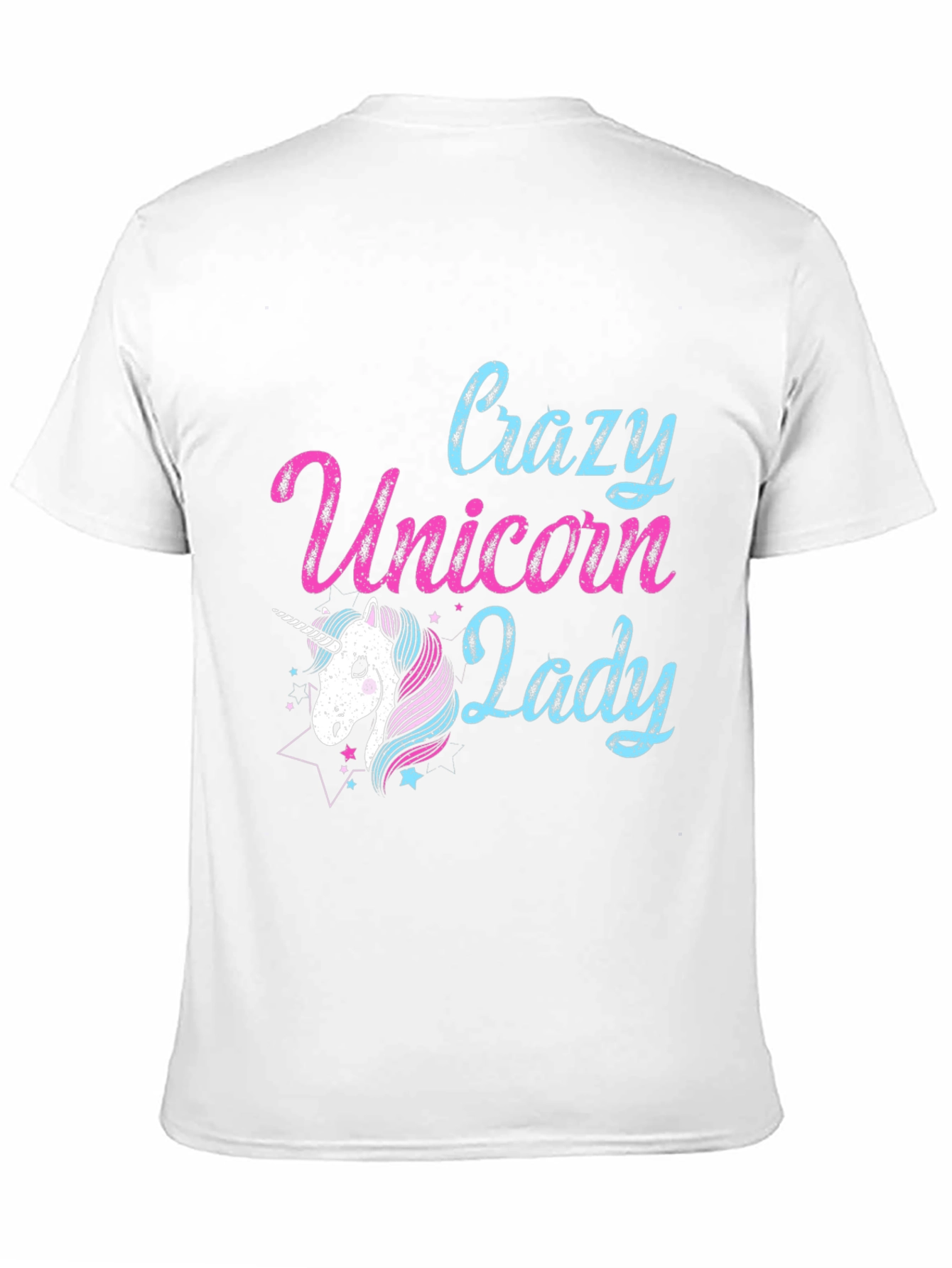 Black Crazy Unicorn Lady T-Shirt - Black view 11