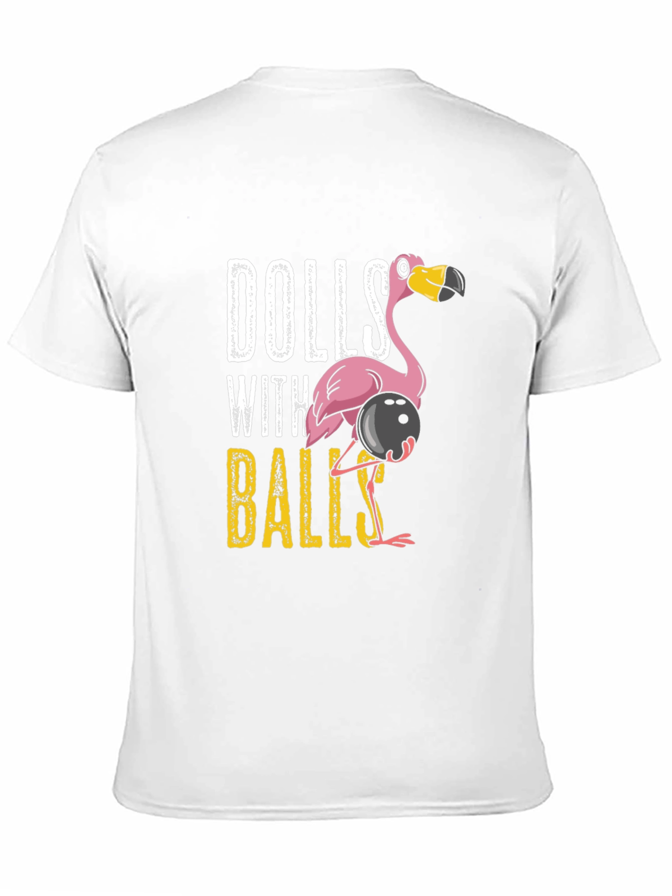 Black Dolls With Balls Flamingo Bowling Graphic T-Shirt view 11