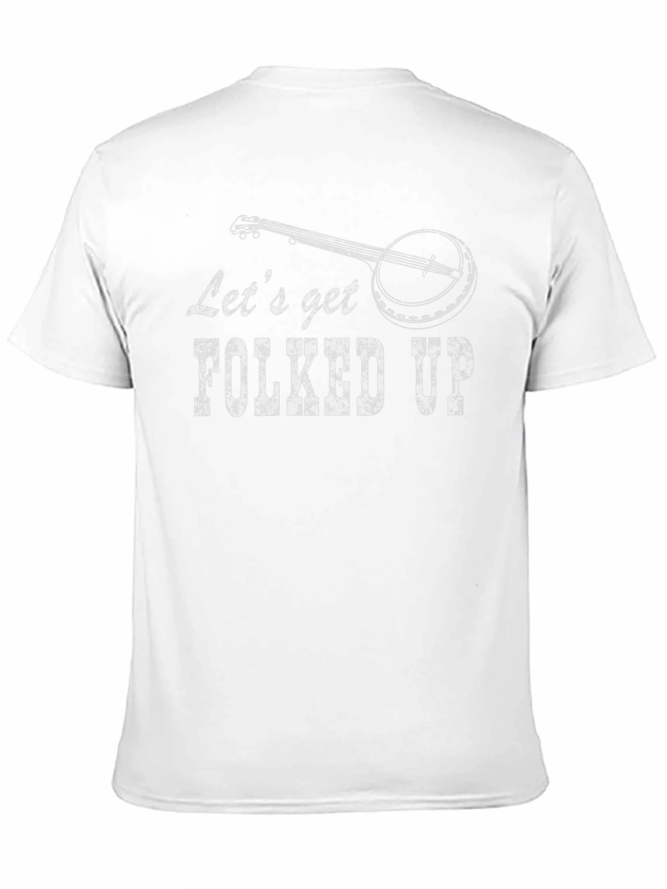 Black Let's Get Folked Up T-Shirt - Banjo Graphic Tee view 11