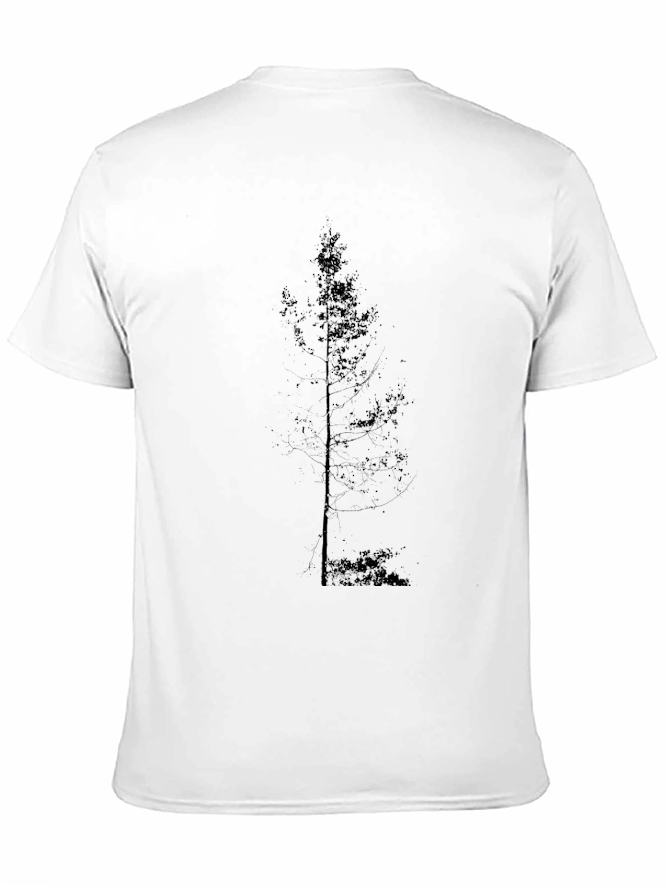 Black Minimalist Tree Graphic Black T-Shirt view 11