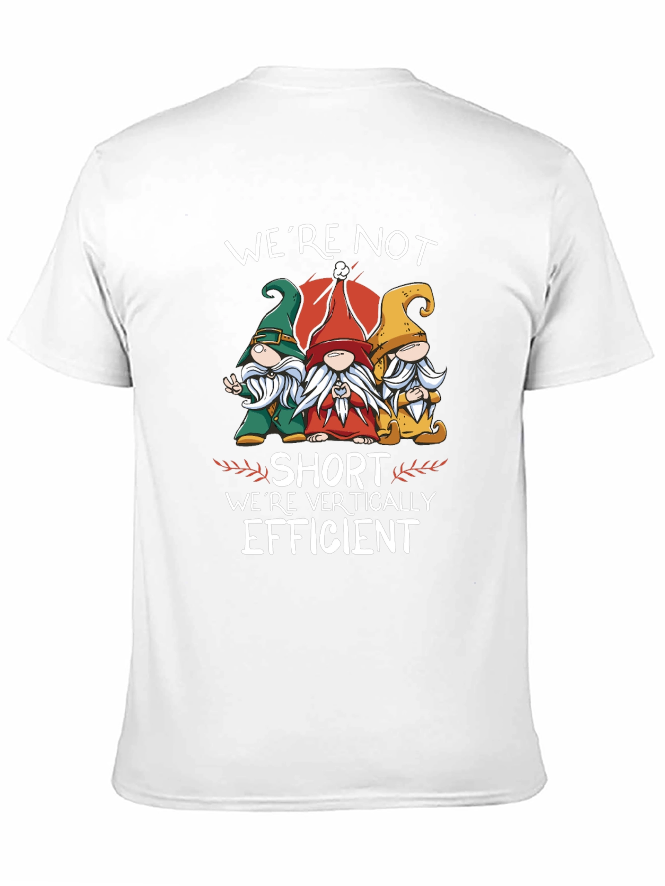Black Funny Gnome T-Shirt - We're Vertically Efficient view 11