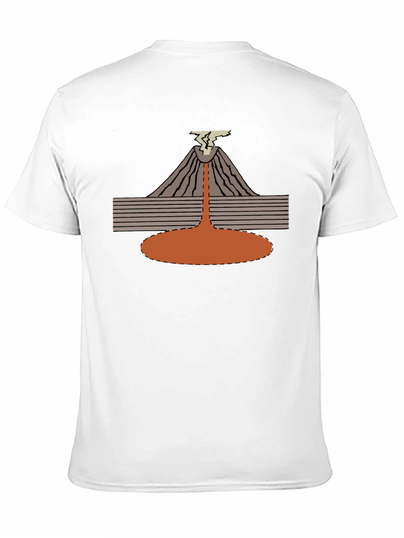 Black Volcano Eruption Graphic Tee - Black Cotton T-Shirt view 11