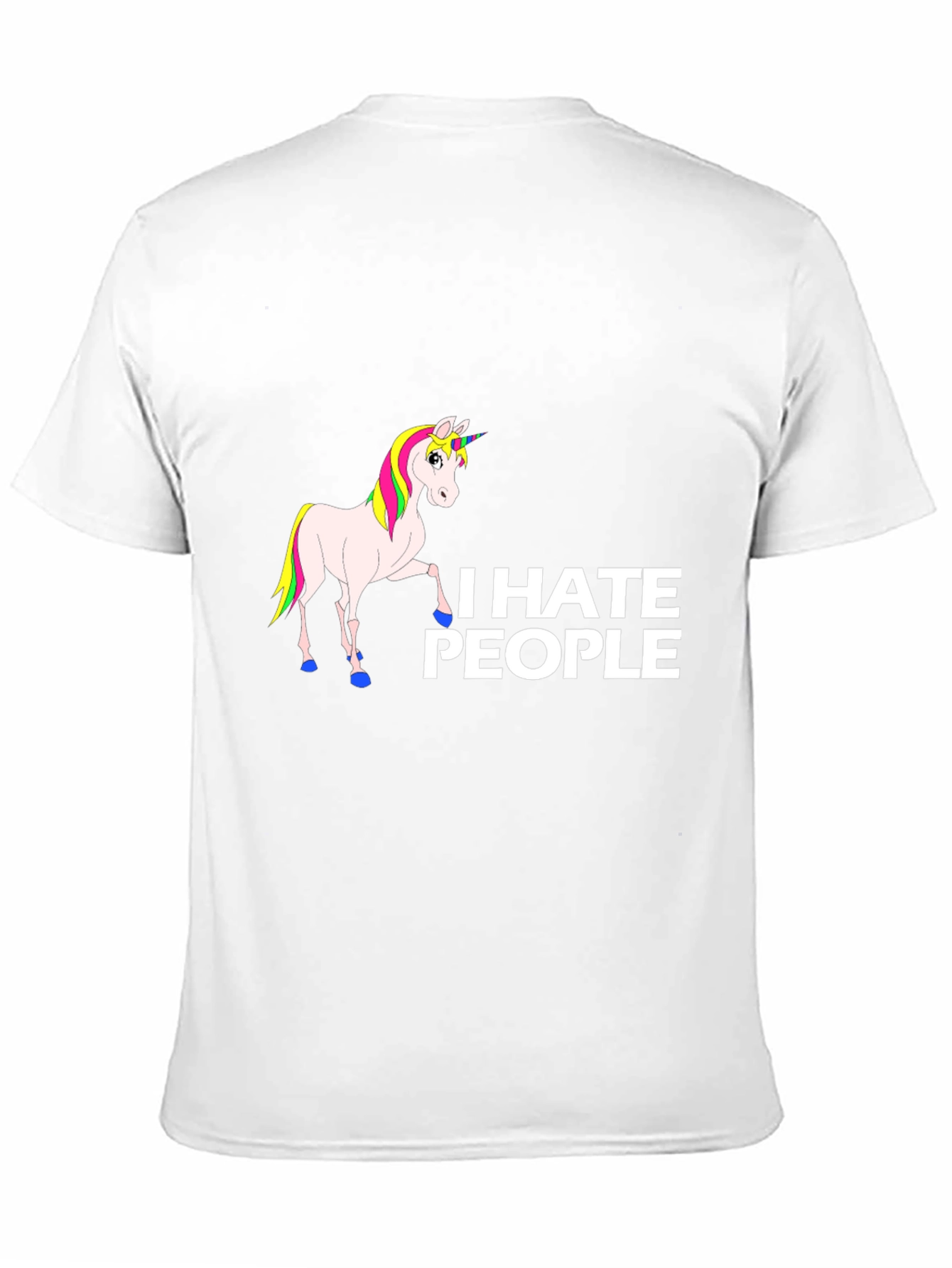 Black I Hate People Unicorn Black T-Shirt view 11