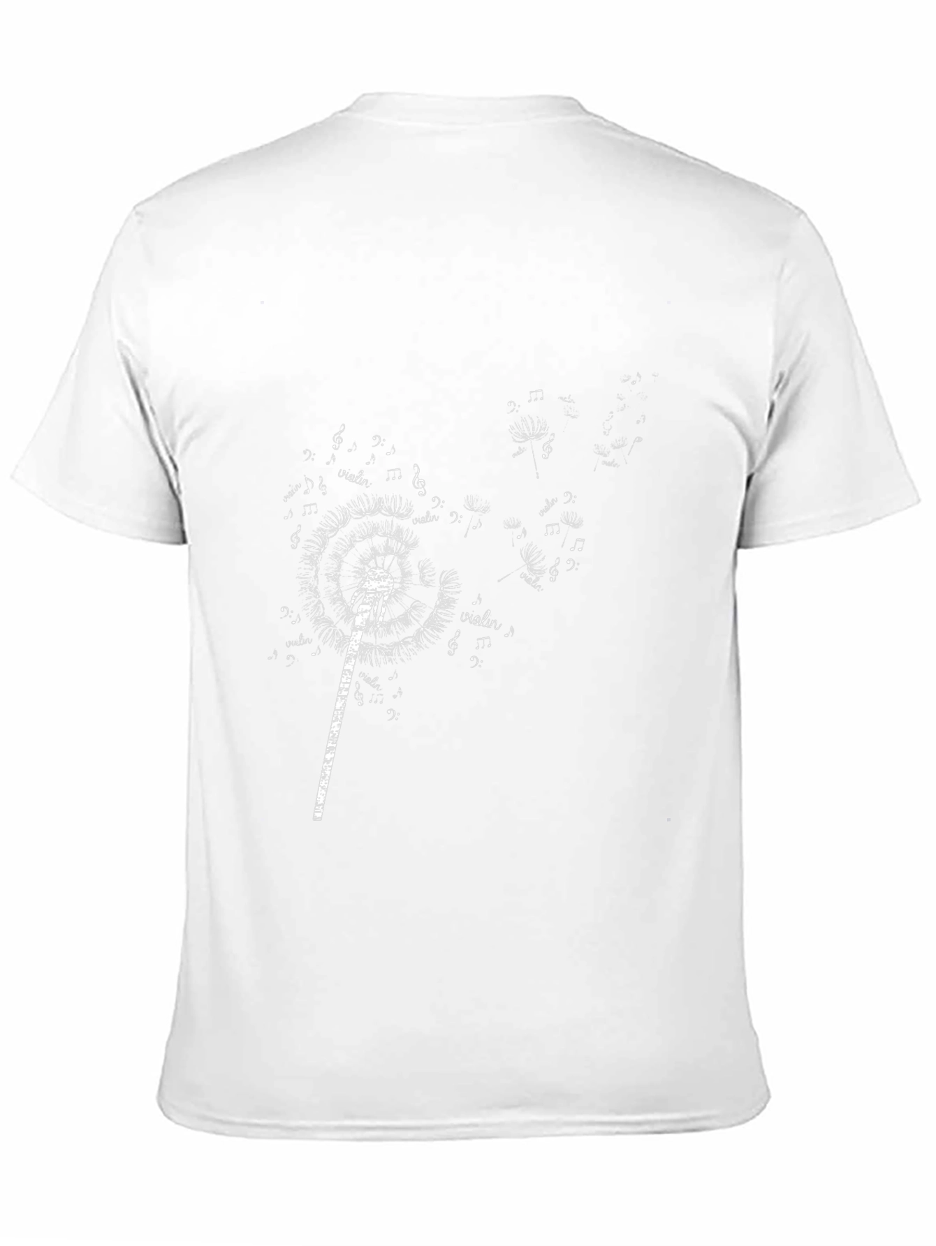 Black Musical Dandelion T-Shirt - Black, Unique Design view 11