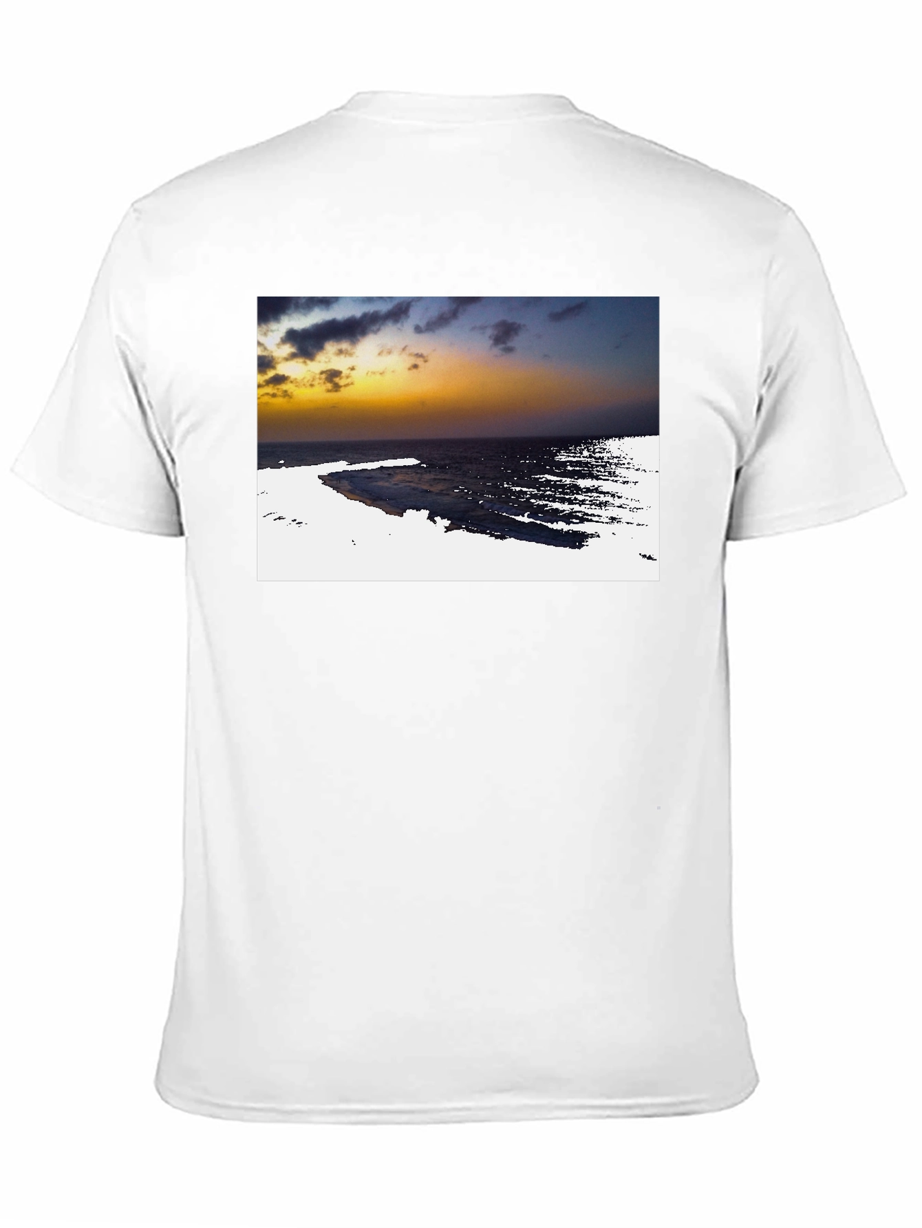 Black Ocean Sunset Graphic Tee - Black Cotton T-Shirt view 11