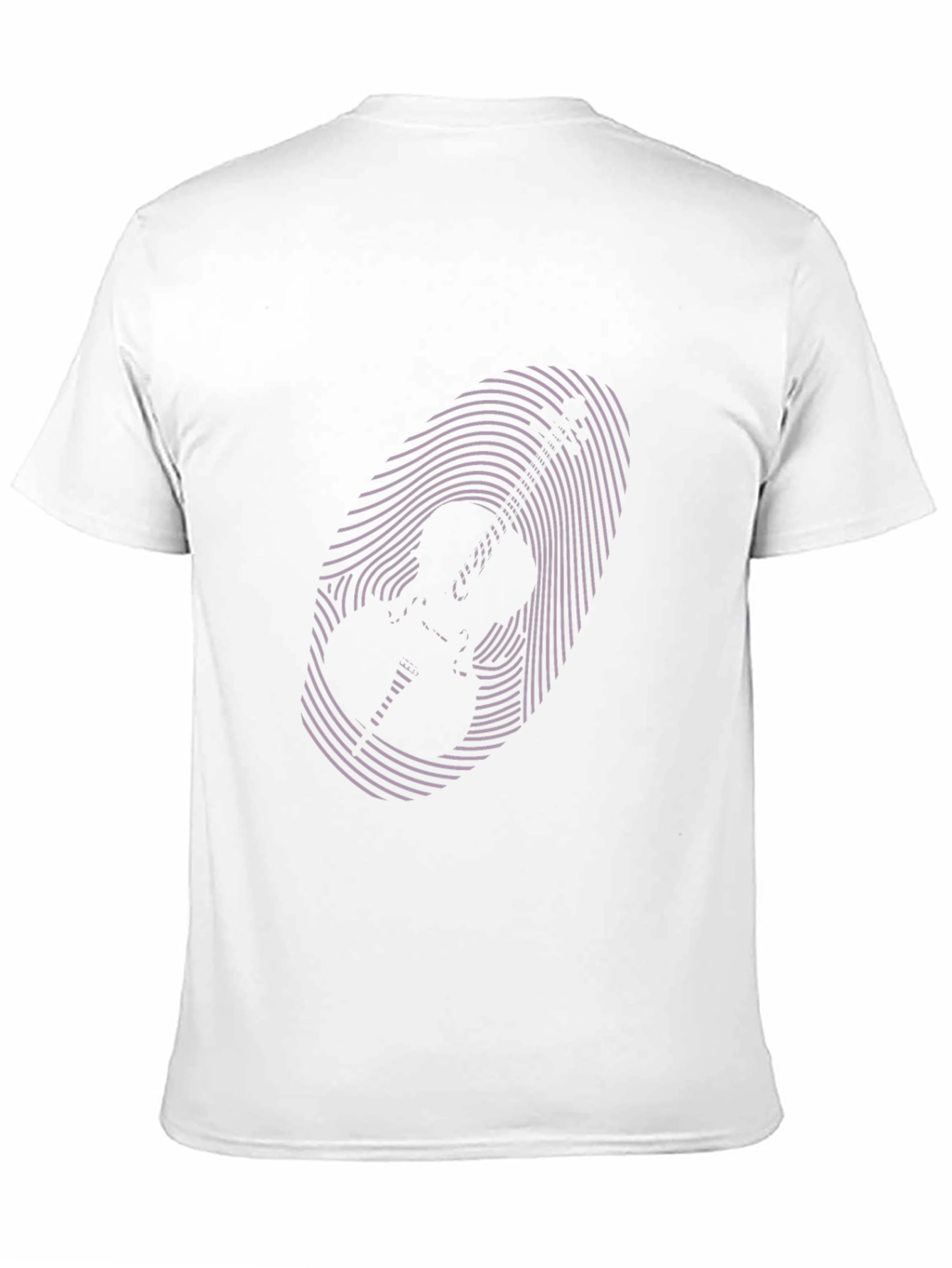 Black Acoustic Guitar Fingerprint T-Shirt view 11