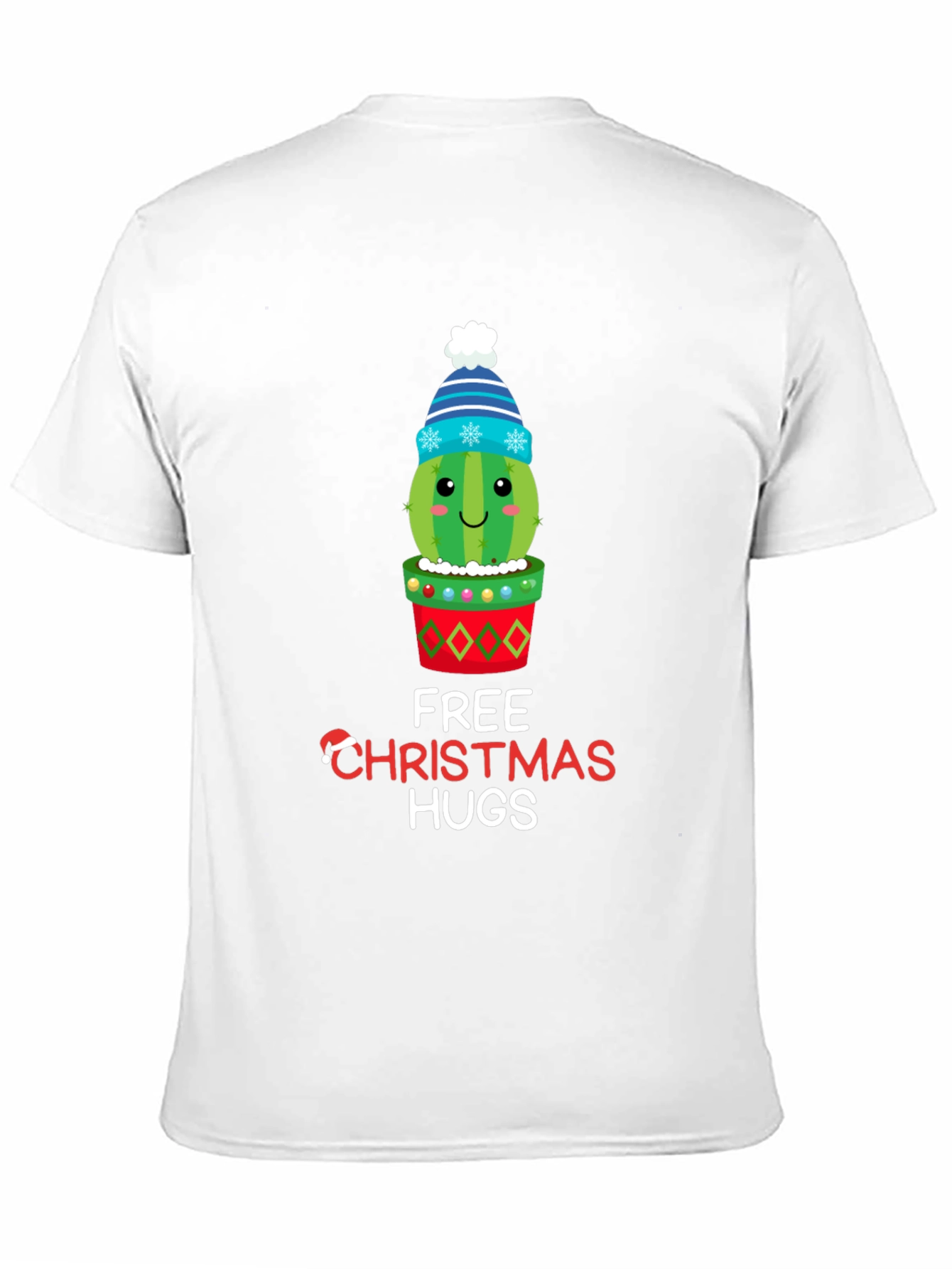Black Festive Cactus Christmas Hugs T-Shirt view 11