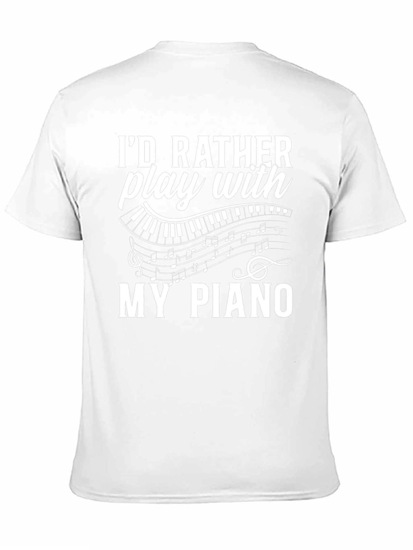 Black I'd Rather Play My Piano Graphic Tee view 11