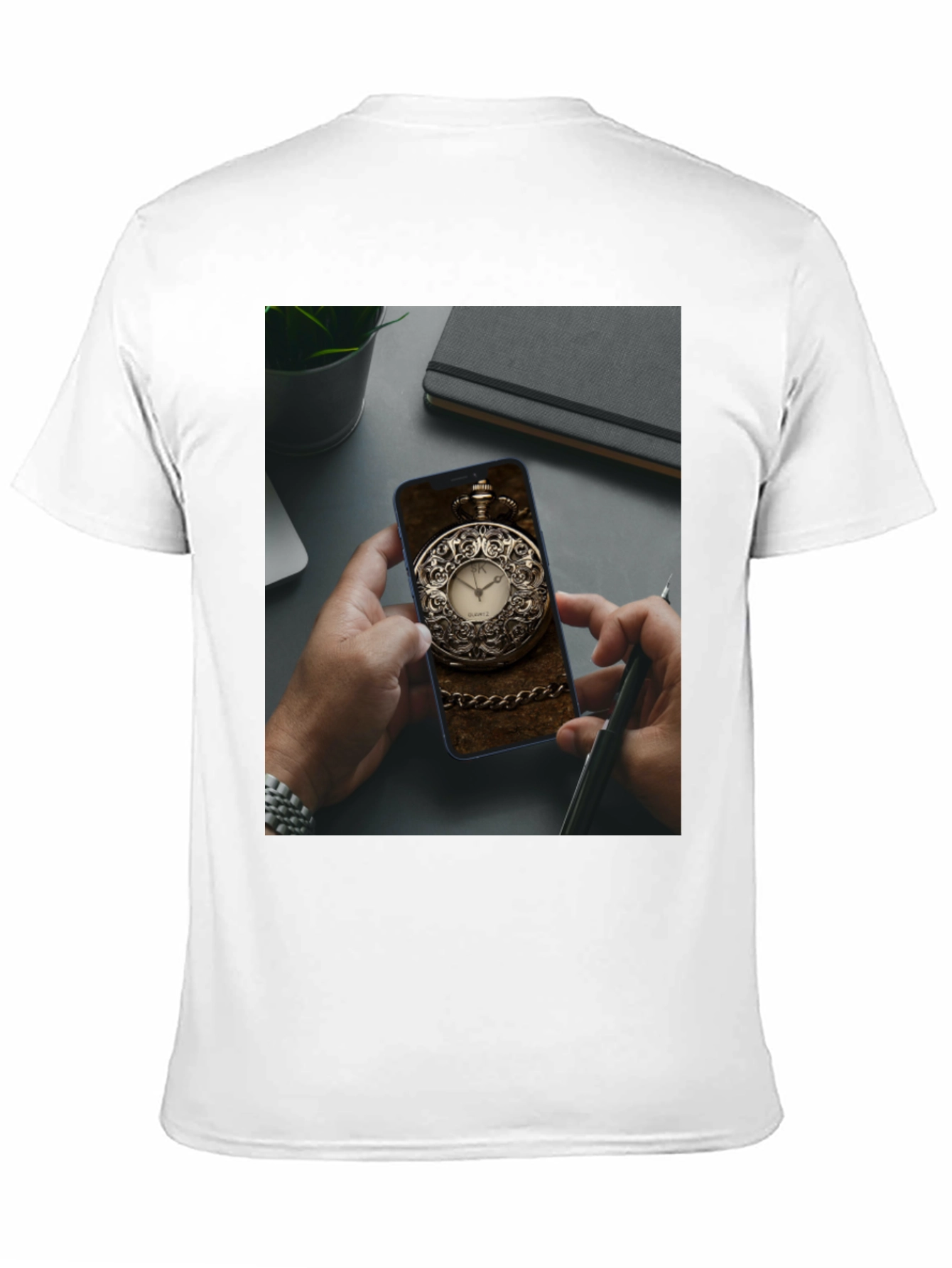 Black Pocket Watch Phone Case Tee view 11